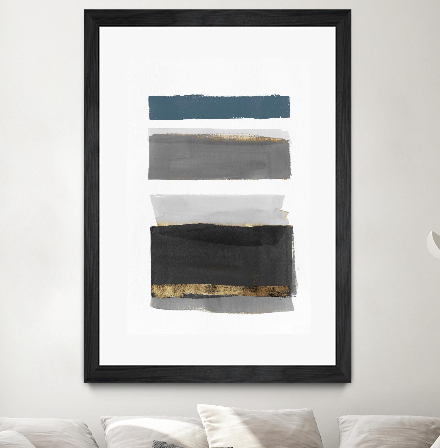 Stacked Stripes II by PI Studio on GIANT ART - gold shapes