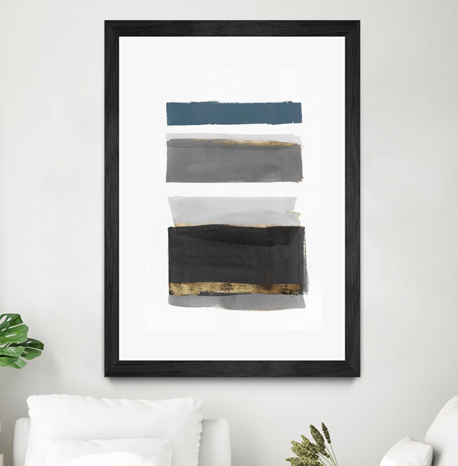 Stacked Stripes II by PI Studio on GIANT ART - gold shapes