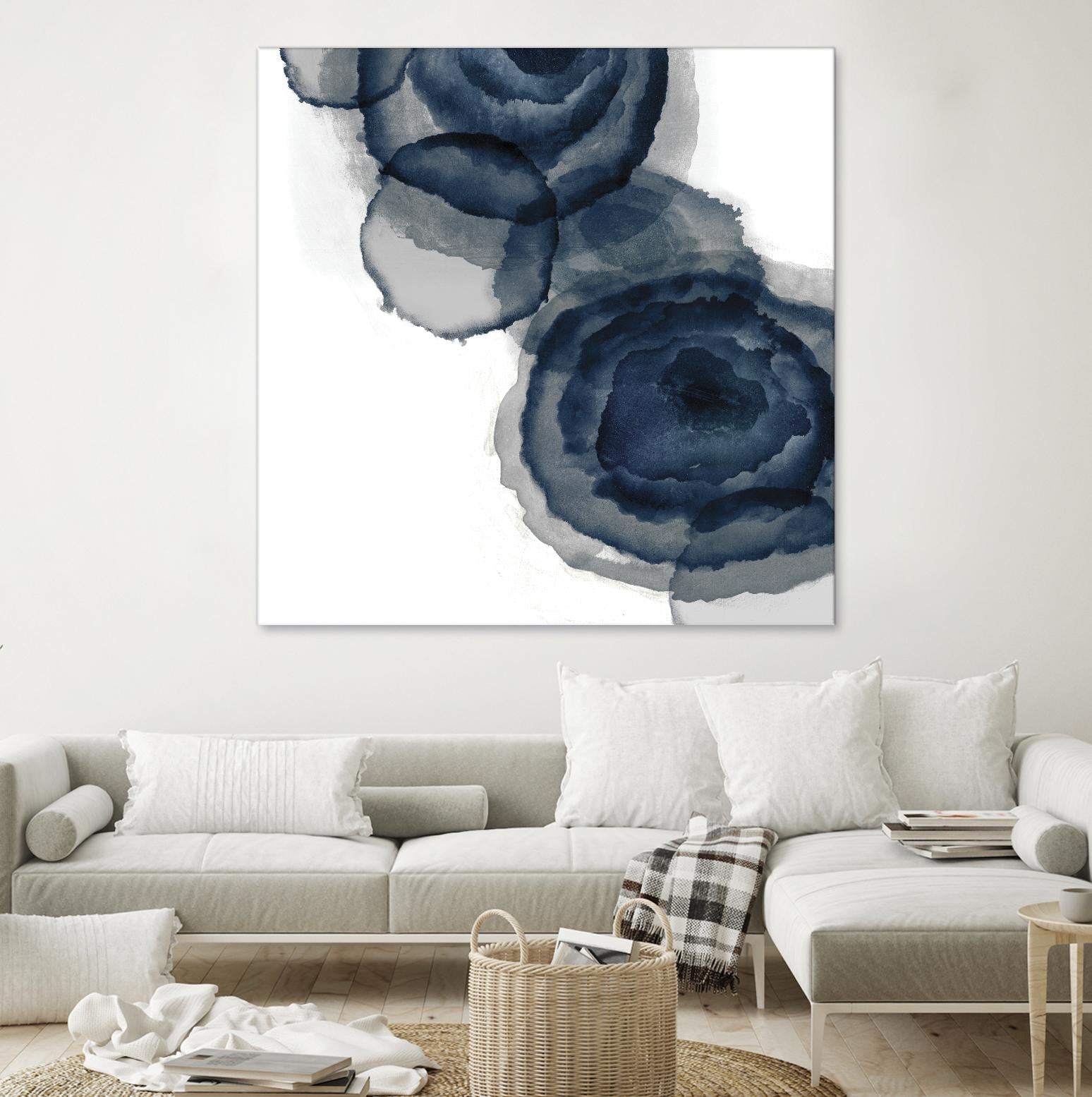 Blotted Ink I by Tom Reeves on GIANT ART - blue abstract