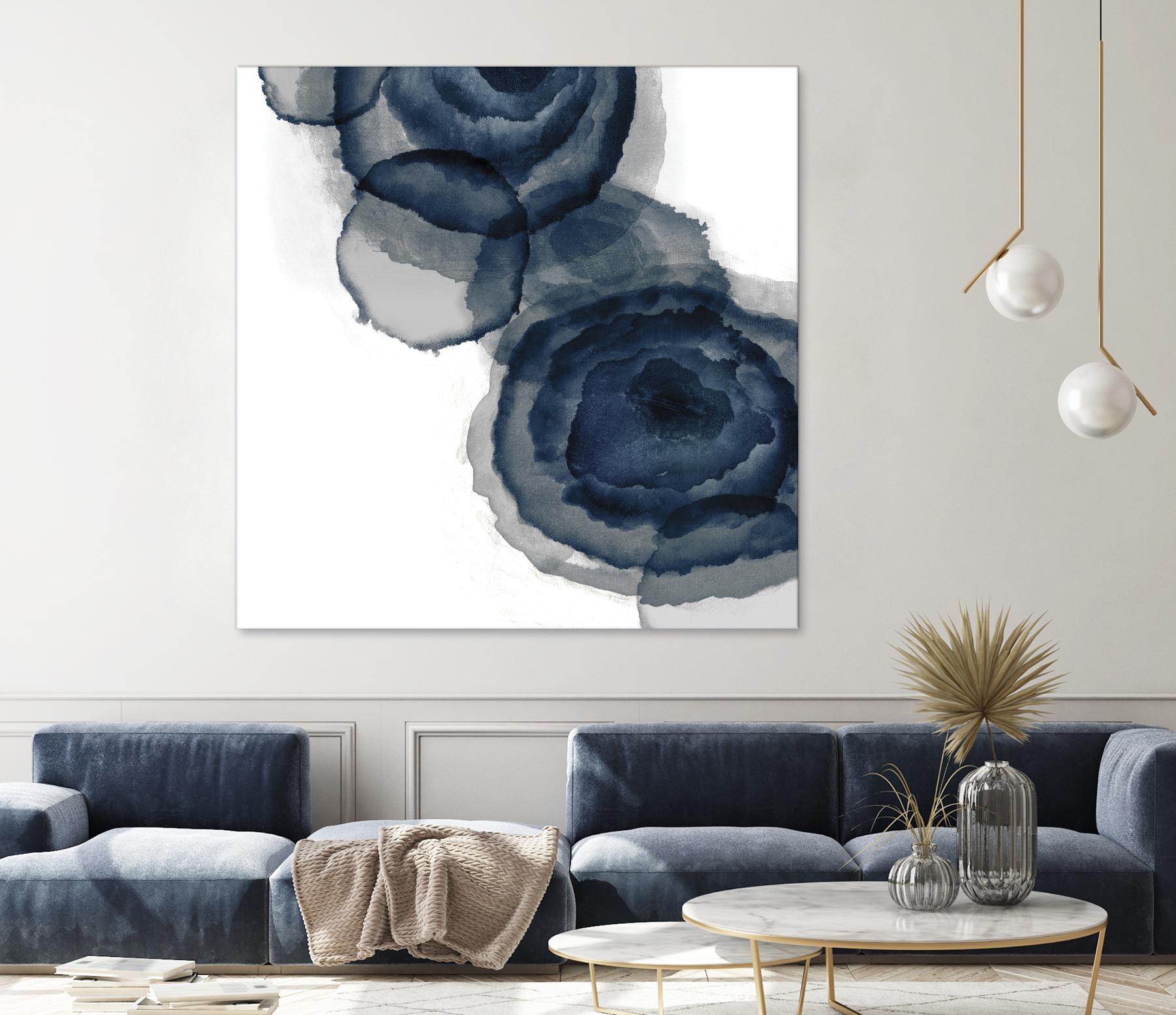 Blotted Ink I by Tom Reeves on GIANT ART - blue abstract