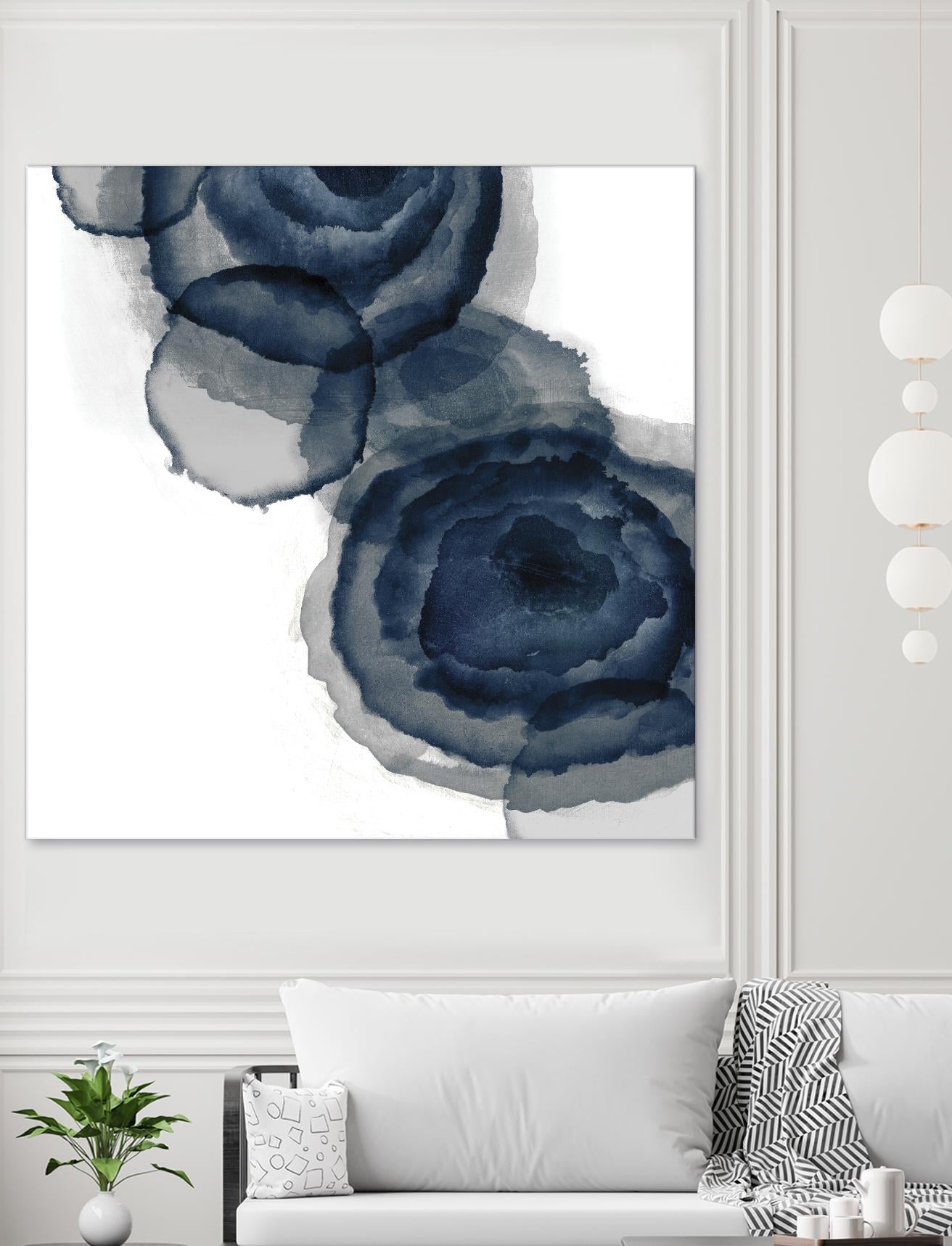 Blotted Ink I by Tom Reeves on GIANT ART - blue abstract