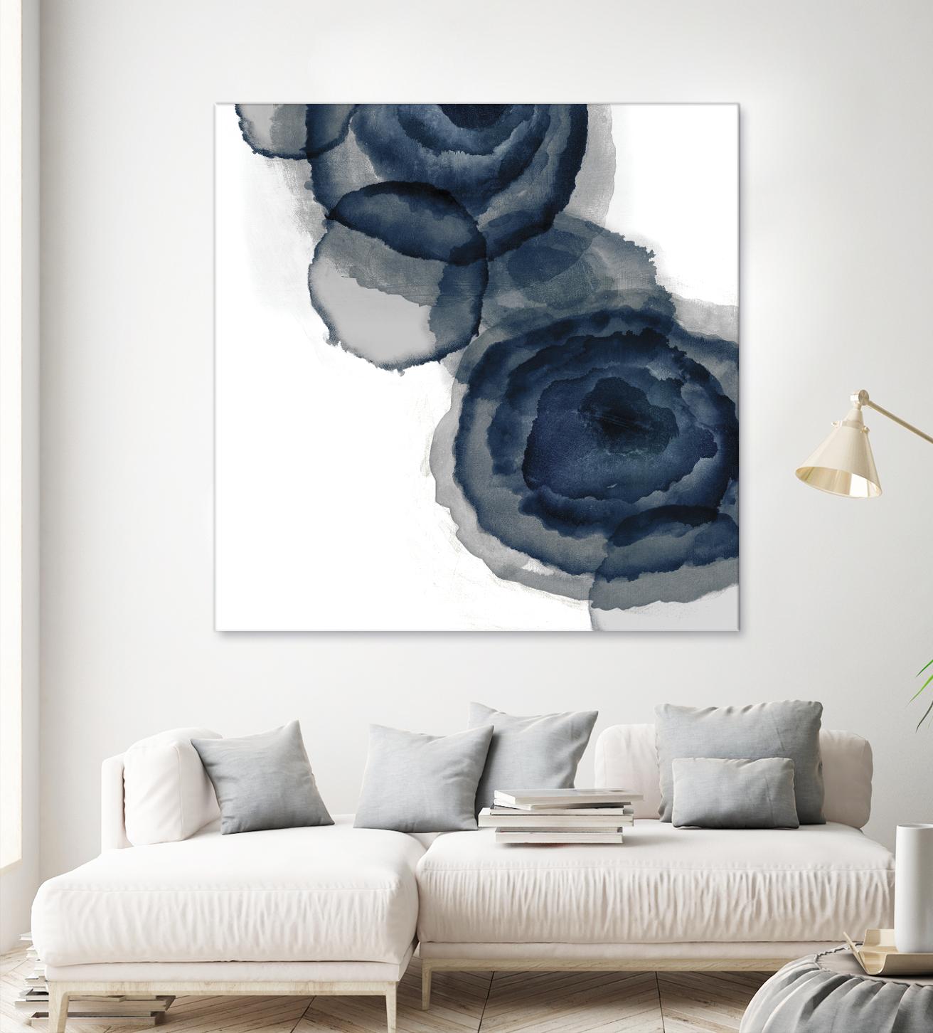 Blotted Ink I by Tom Reeves on GIANT ART - blue abstract