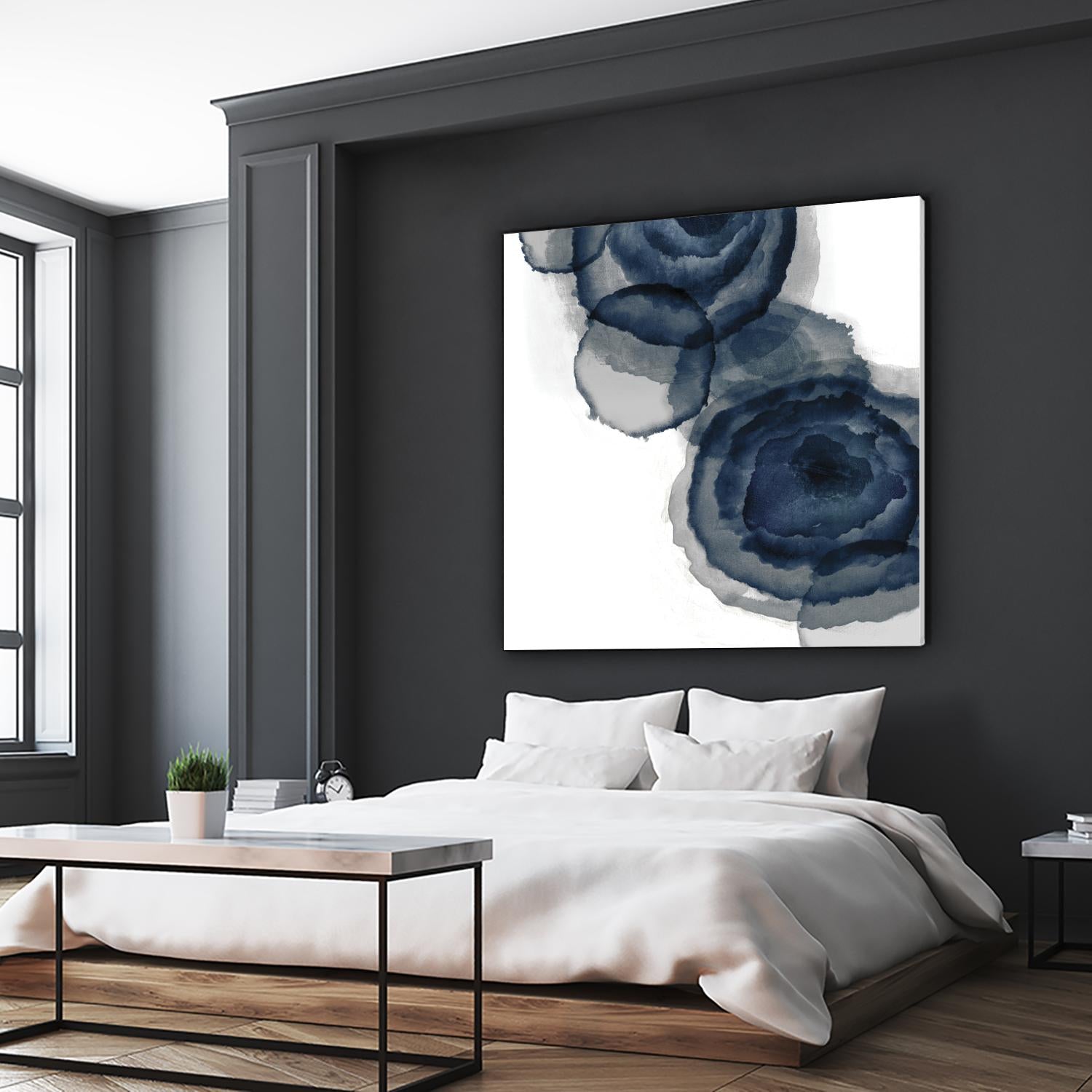 Blotted Ink I by Tom Reeves on GIANT ART - blue abstract