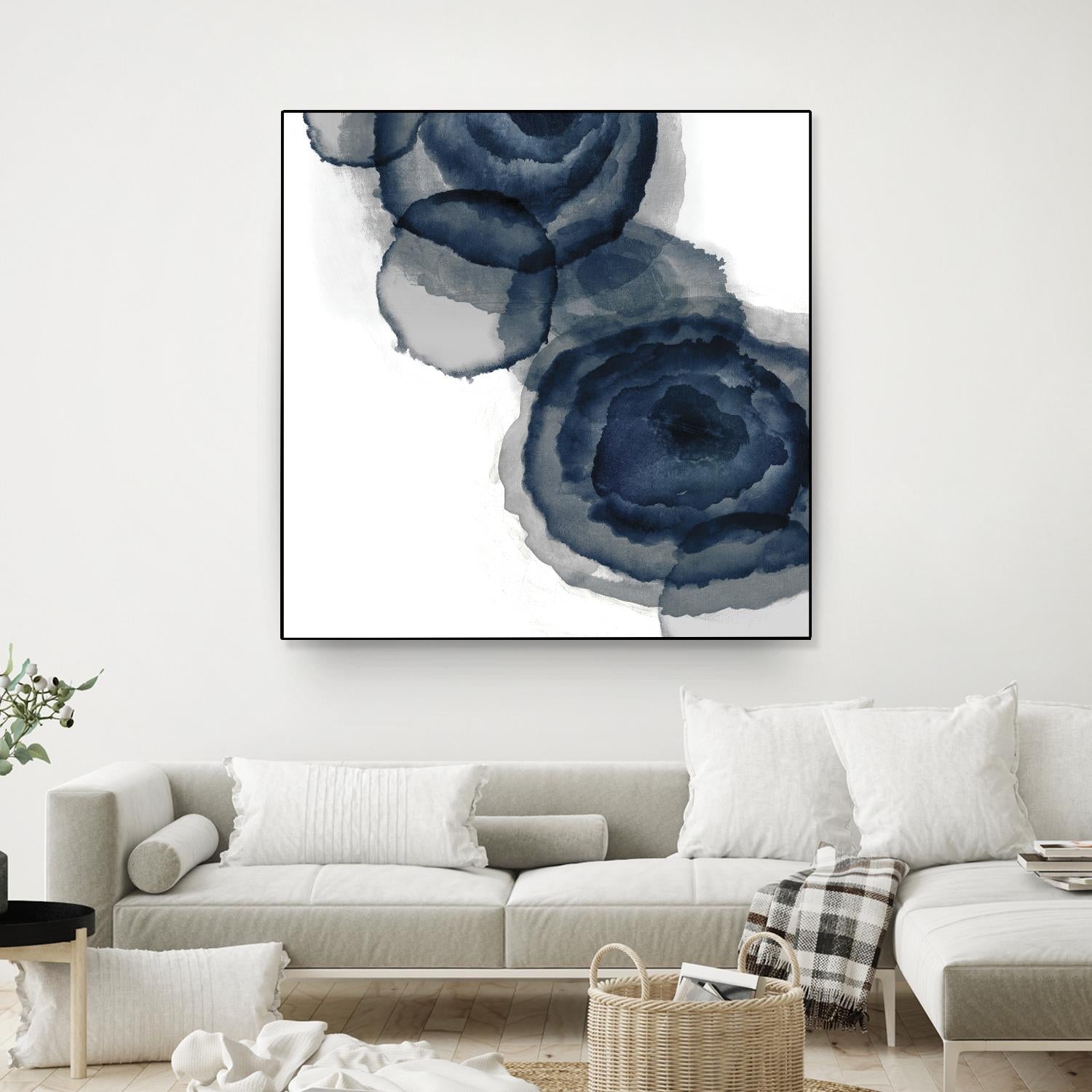 Blotted Ink I by Tom Reeves on GIANT ART - blue abstract
