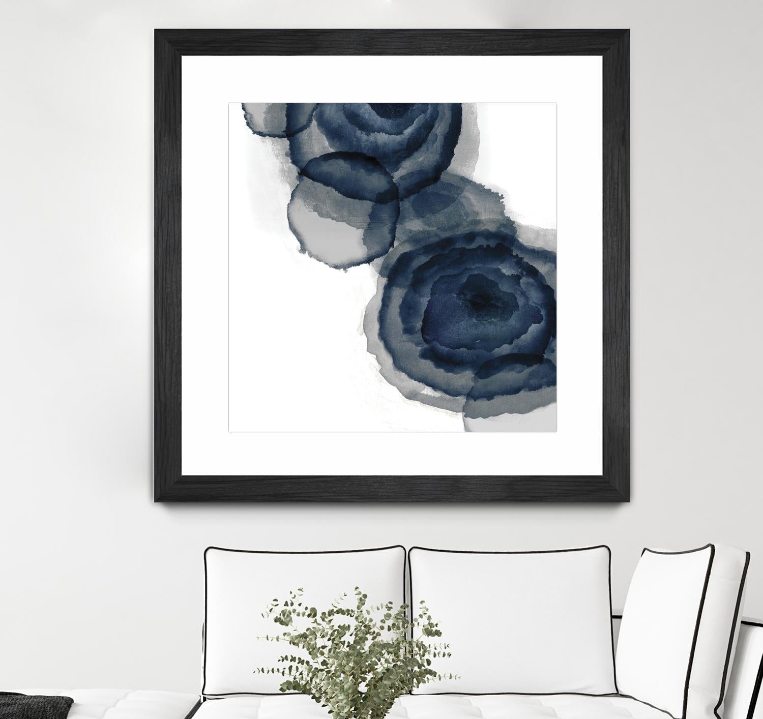 Blotted Ink I by Tom Reeves on GIANT ART - blue abstract