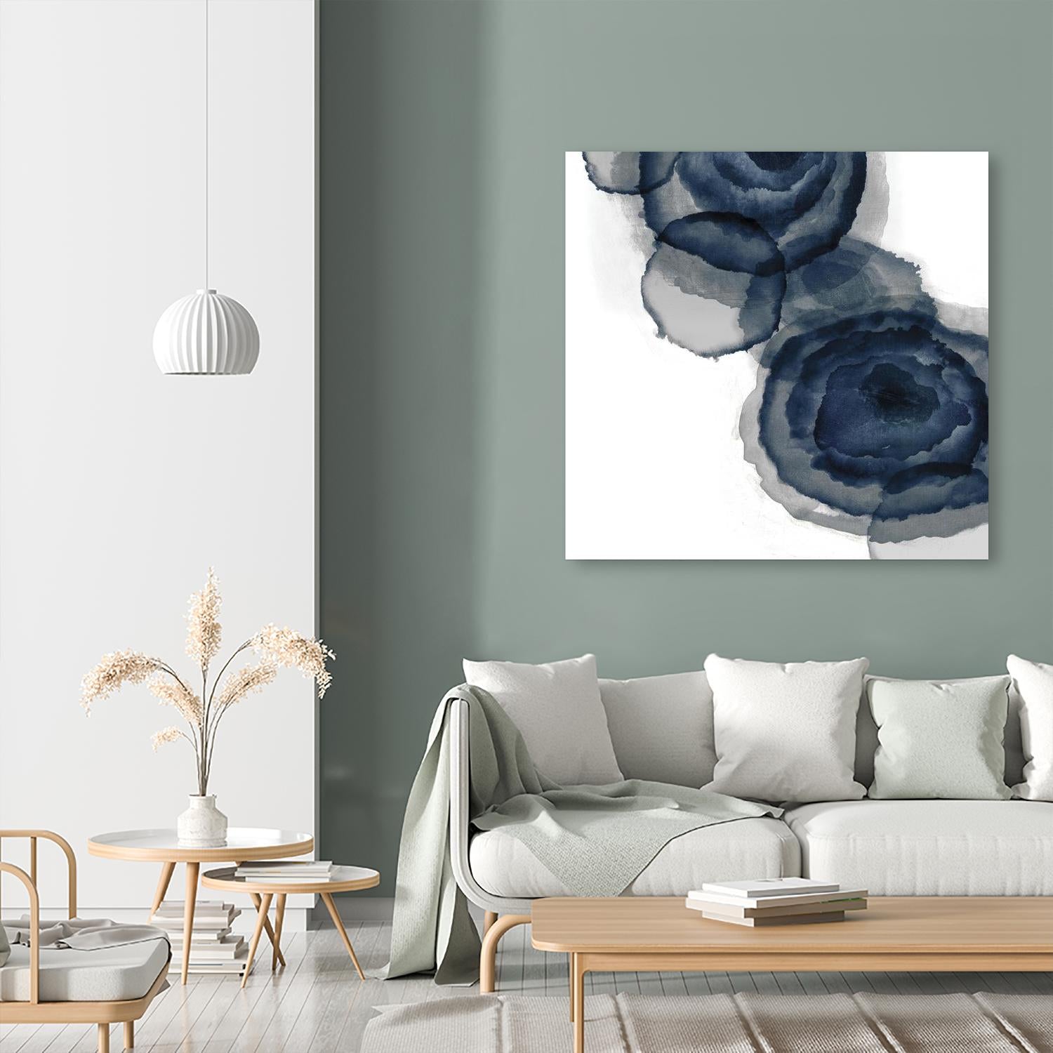 Blotted Ink I by Tom Reeves on GIANT ART - blue abstract