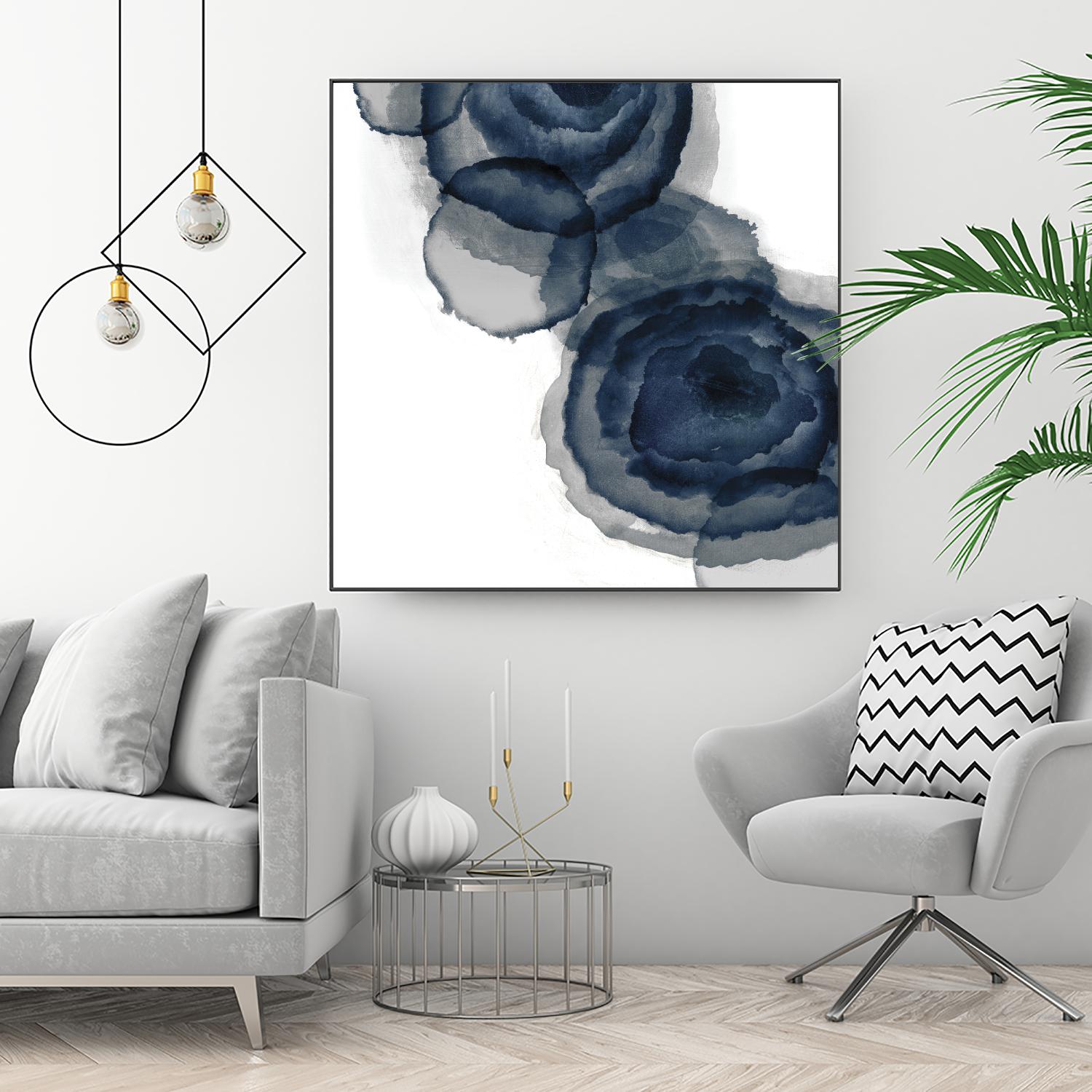 Blotted Ink I by Tom Reeves on GIANT ART - blue abstract