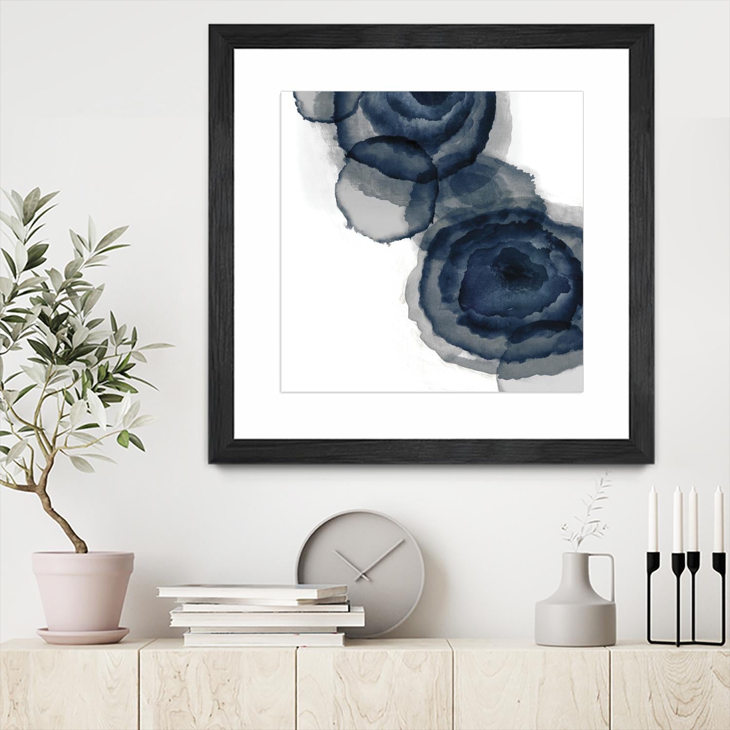 Blotted Ink I by Tom Reeves on GIANT ART - blue abstract