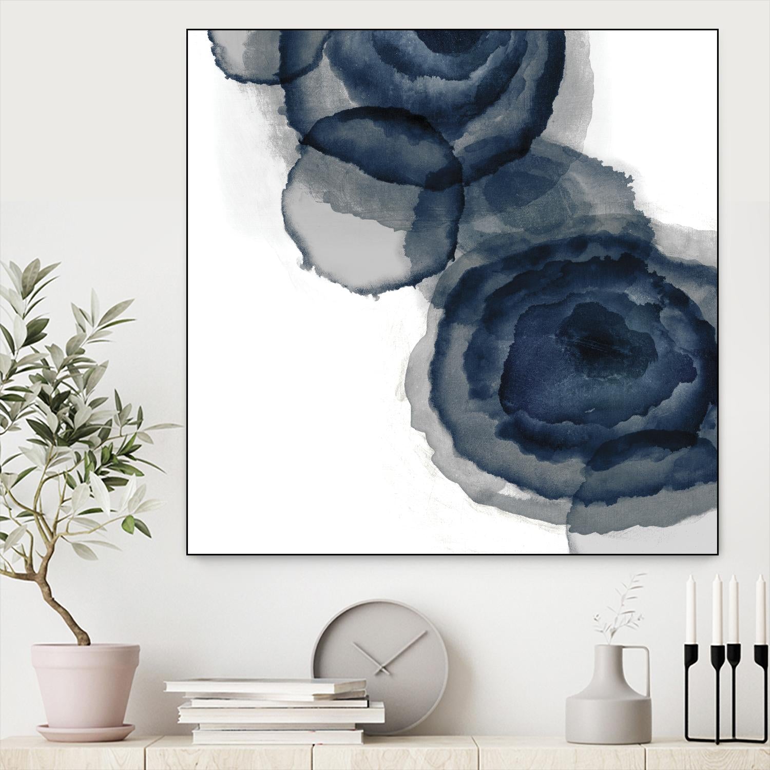 Blotted Ink I by Tom Reeves on GIANT ART - blue abstract