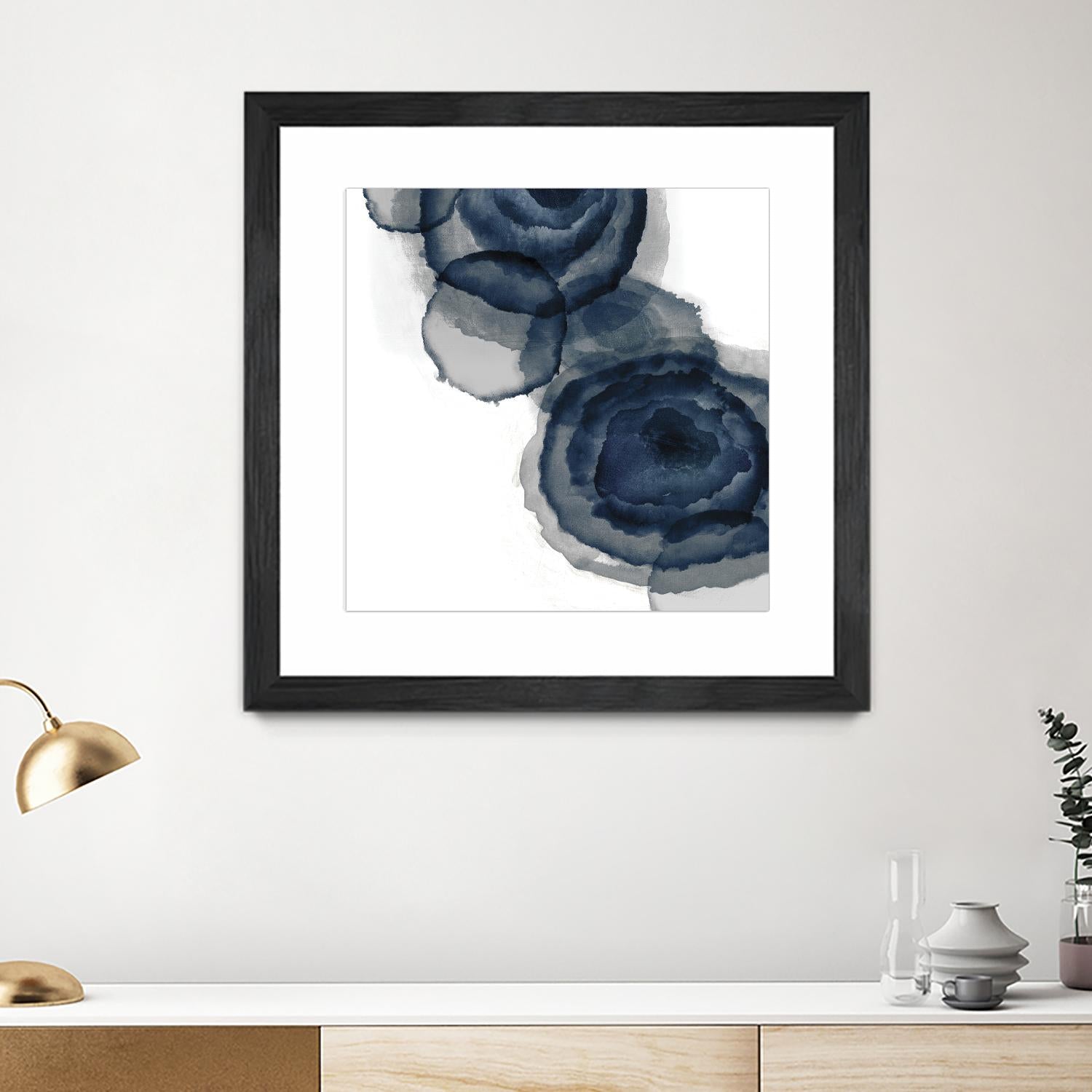 Blotted Ink I by Tom Reeves on GIANT ART - blue abstract