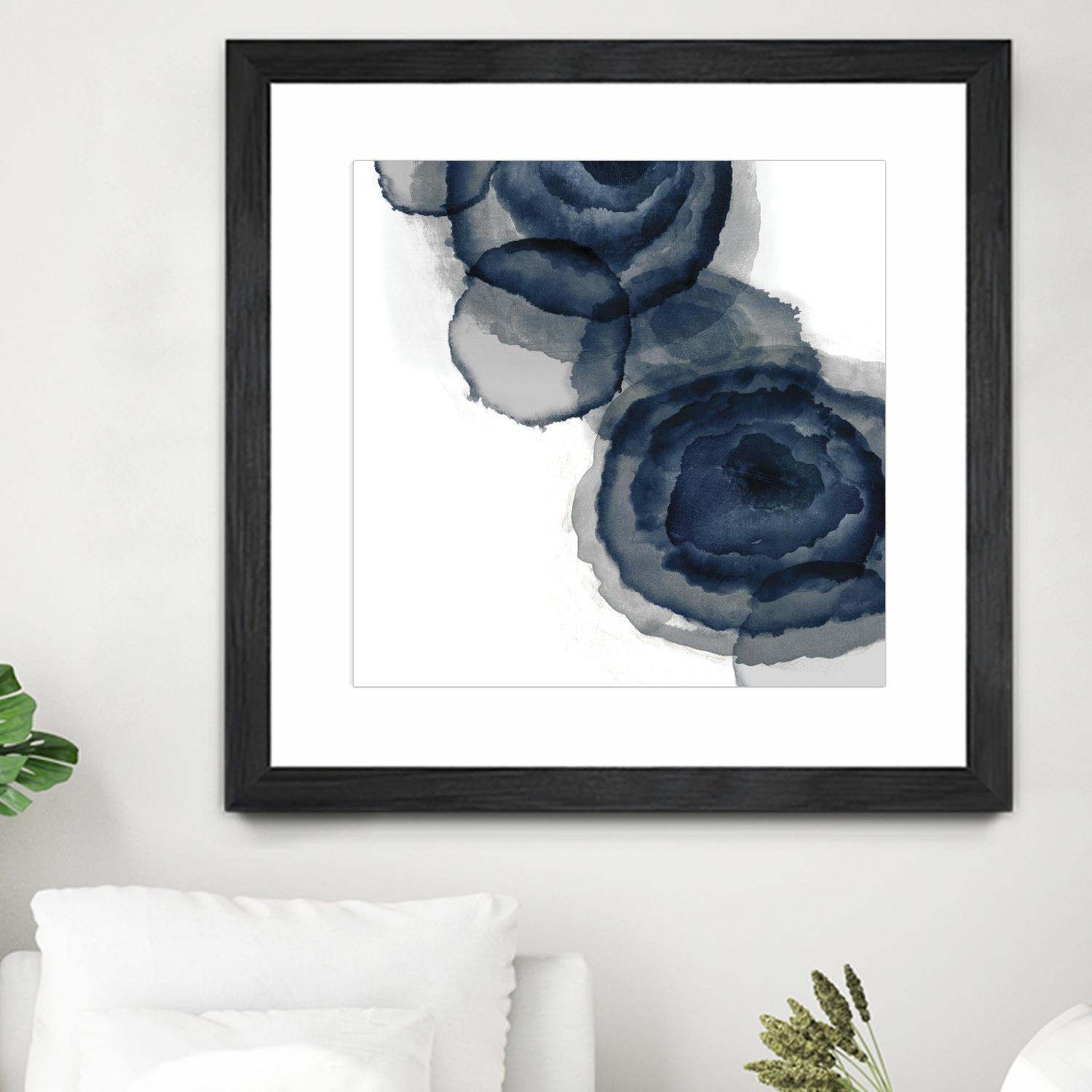 Blotted Ink I by Tom Reeves on GIANT ART - blue abstract