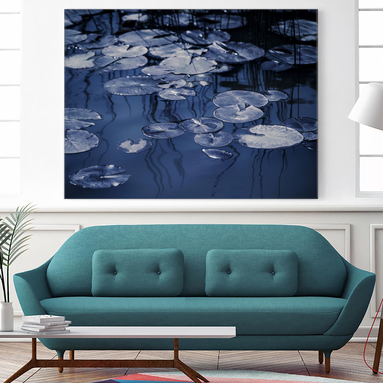 Lili Pond Blue VII by Marc Schacter on GIANT ART - grey photo art