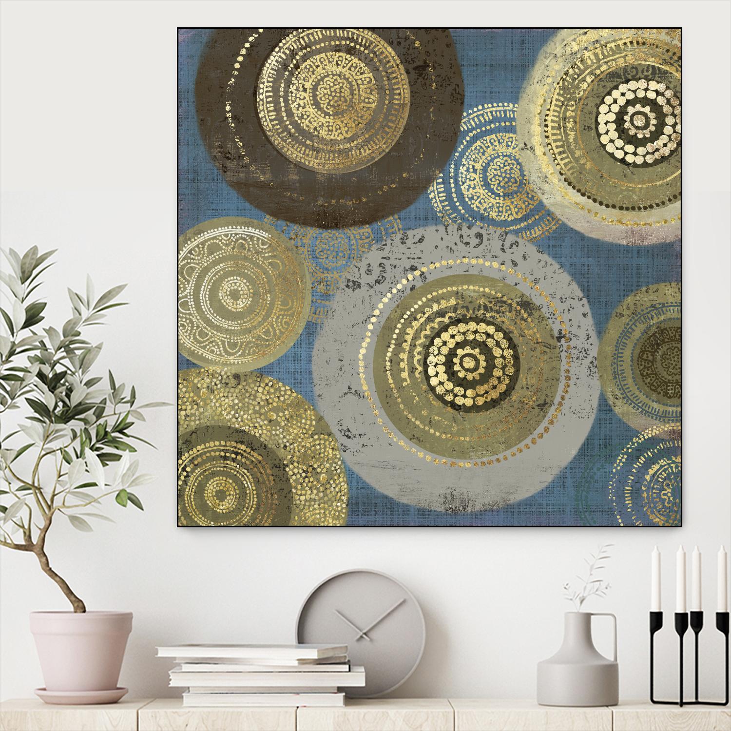Aboriginal Dot II by Aimee Wilson on GIANT ART - gold abstract