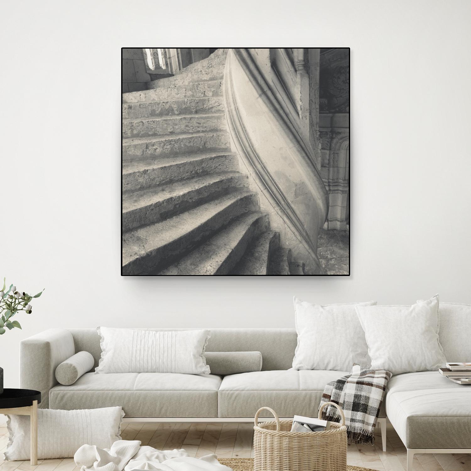 Descending I by YK Studios 1X on GIANT ART - gray architectural stair