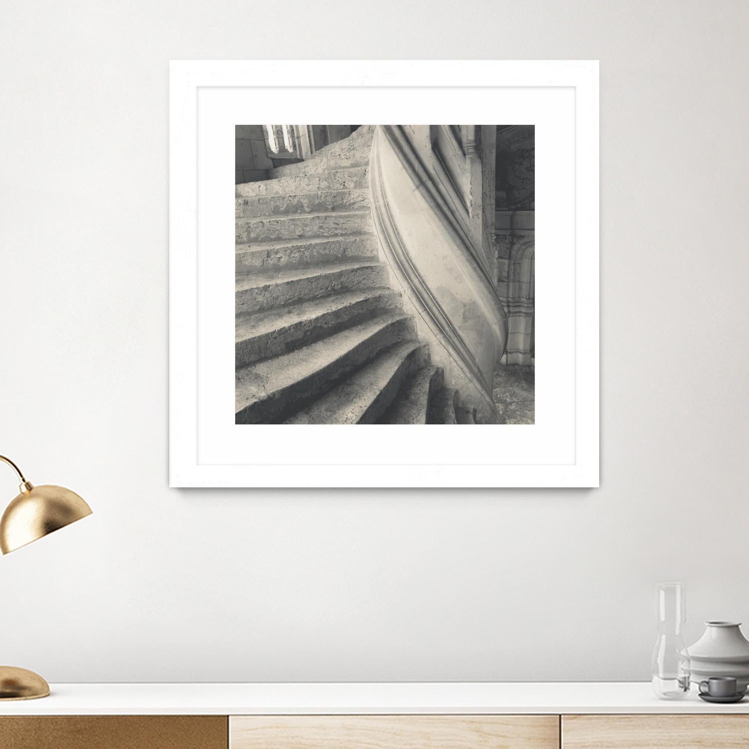 Descending I by YK Studios 1X on GIANT ART - gray architectural stair