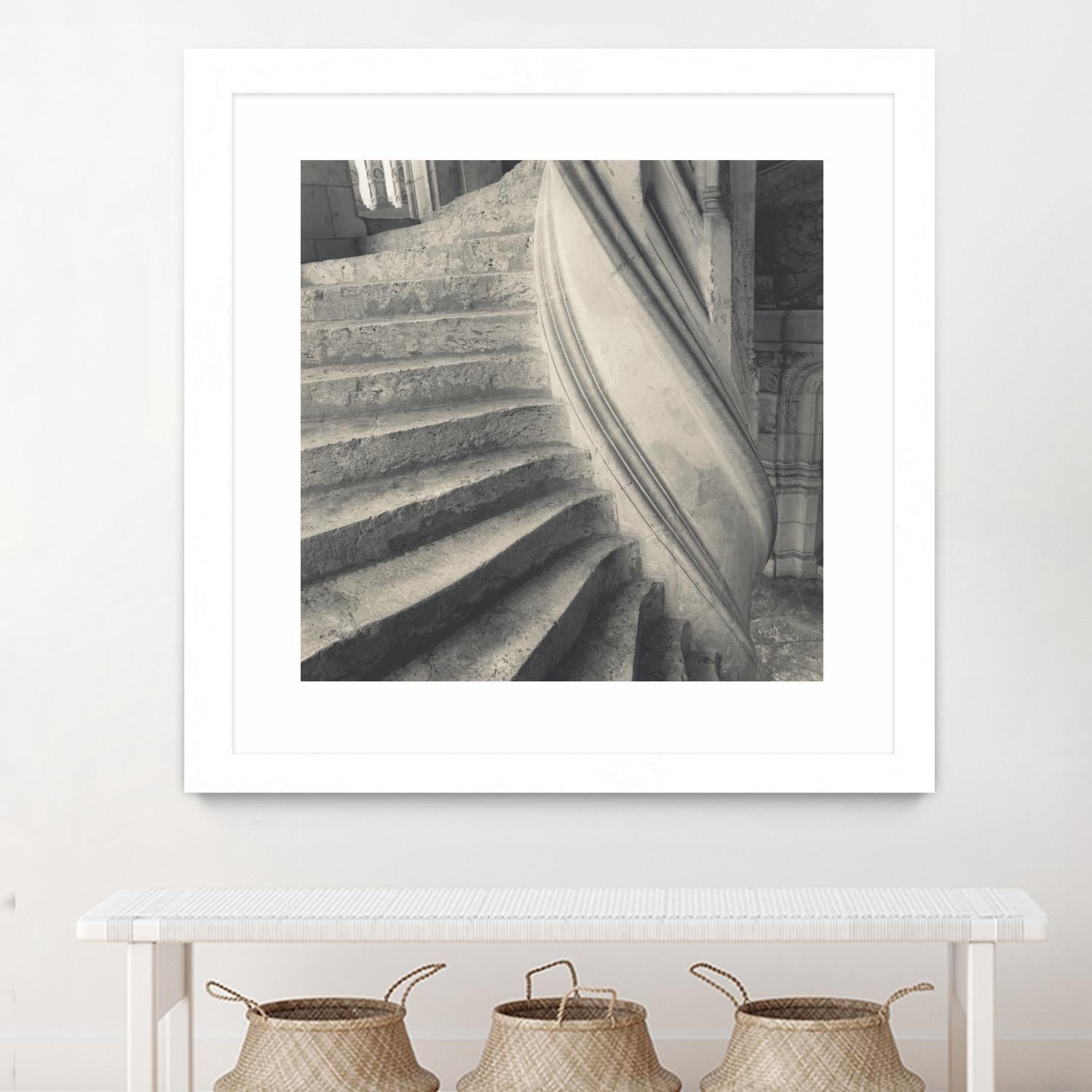 Descending I by YK Studios 1X on GIANT ART - gray architectural stair