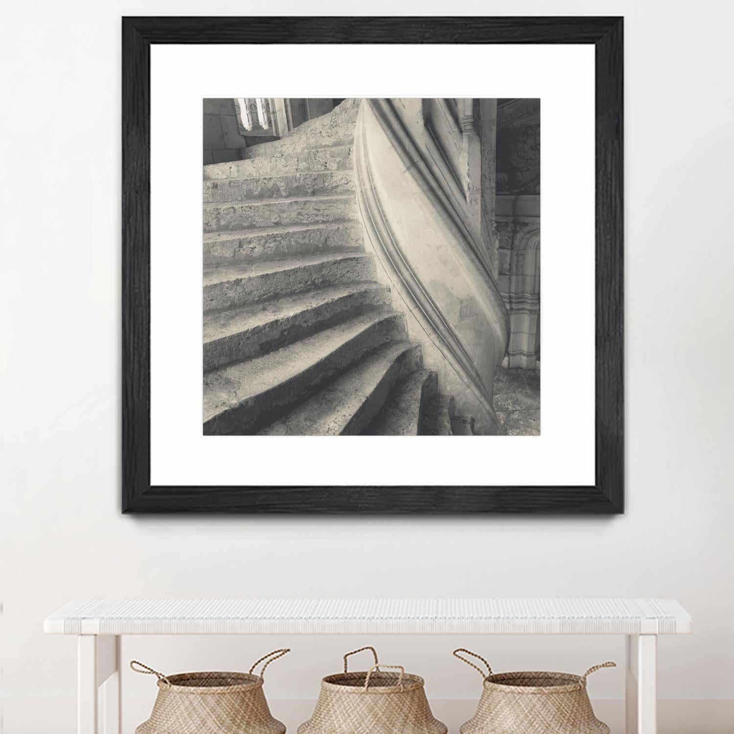 Descending I by YK Studios 1X on GIANT ART - gray architectural stair