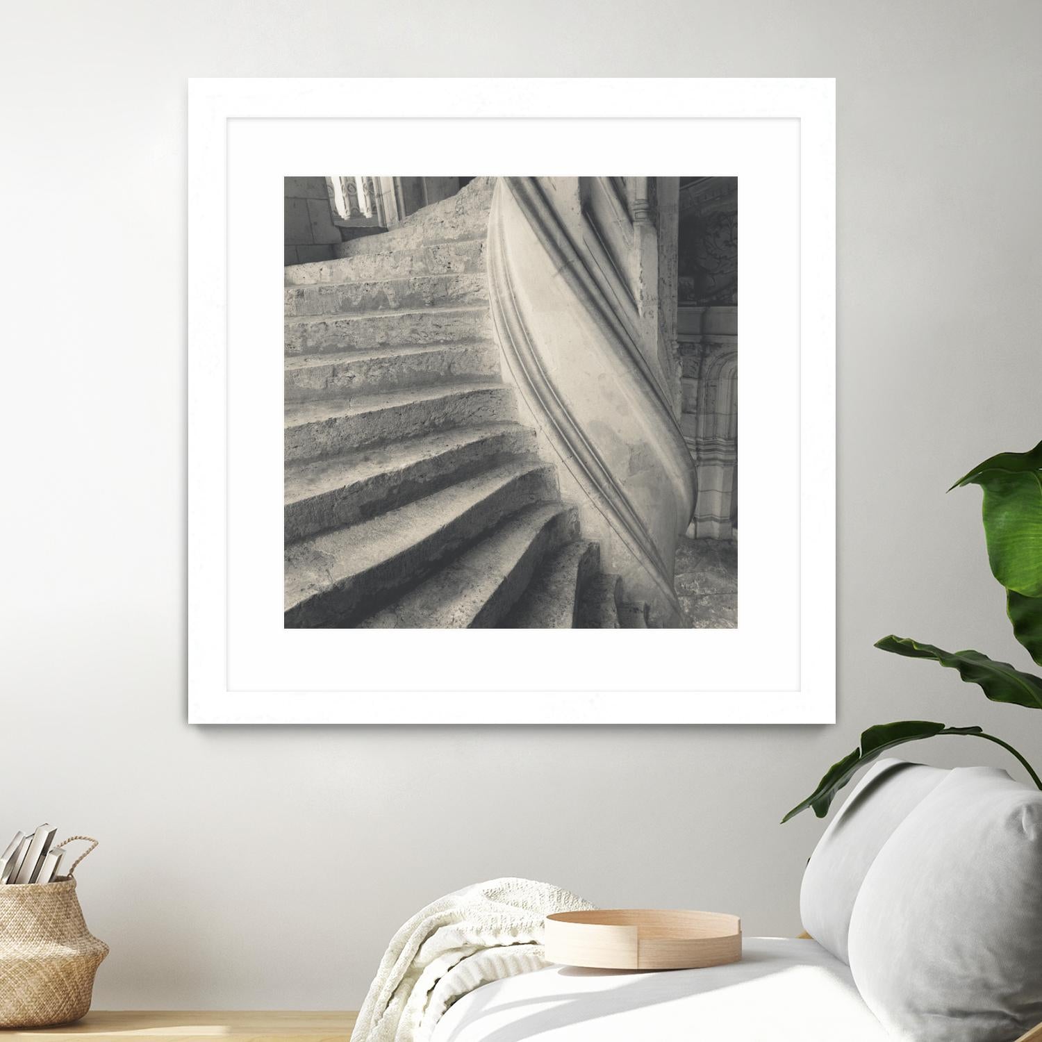 Descending I by YK Studios 1X on GIANT ART - gray architectural stair