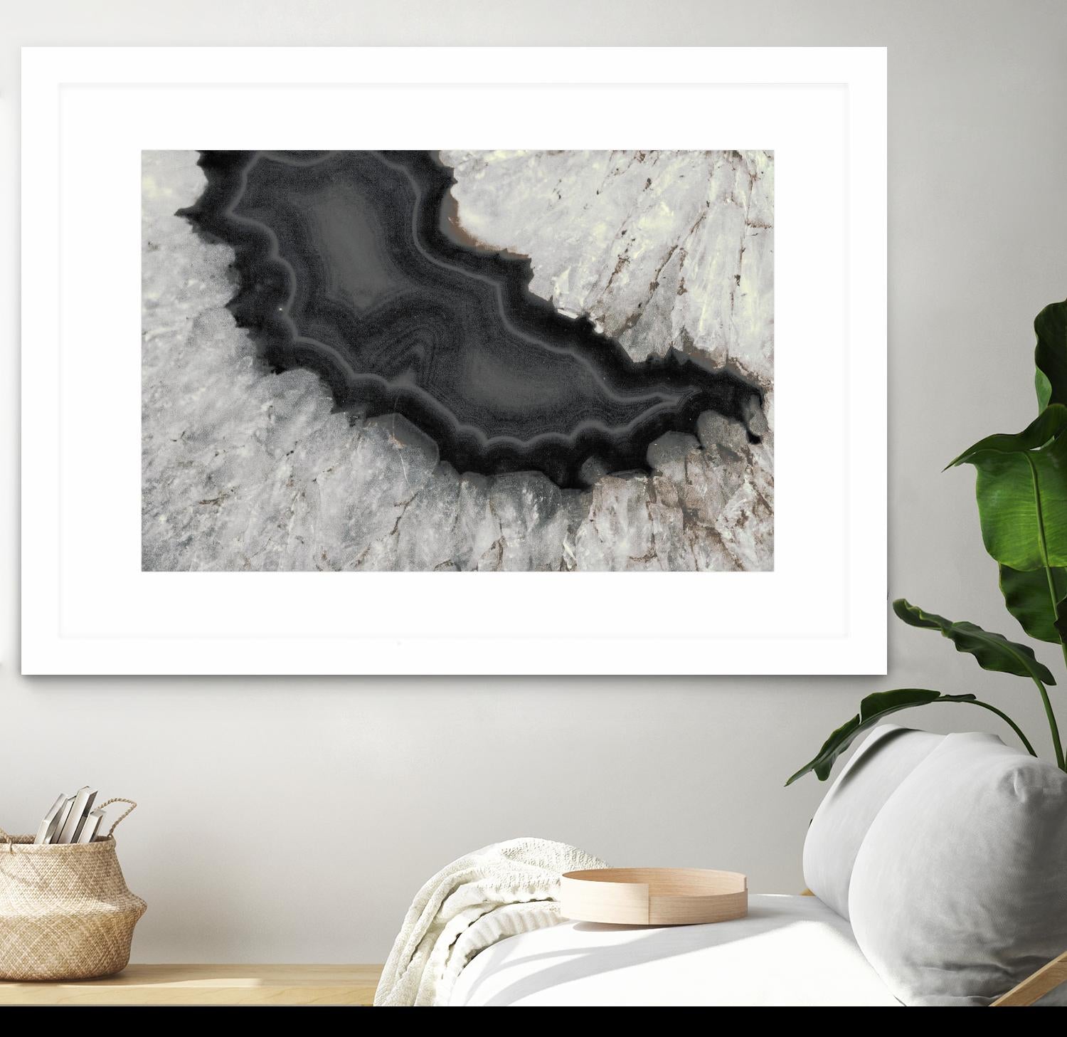 Dark Watercolor Agate Square by Susan Bryant on GIANT ART - abstract photography