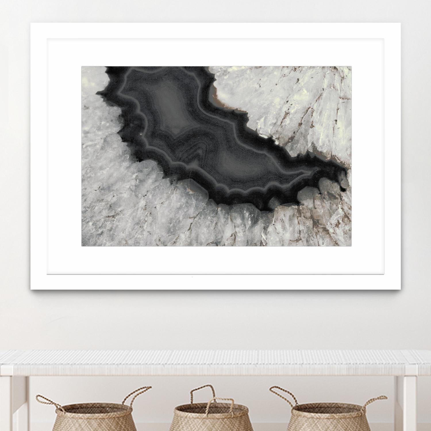Dark Watercolor Agate Square by Susan Bryant on GIANT ART - abstract photography