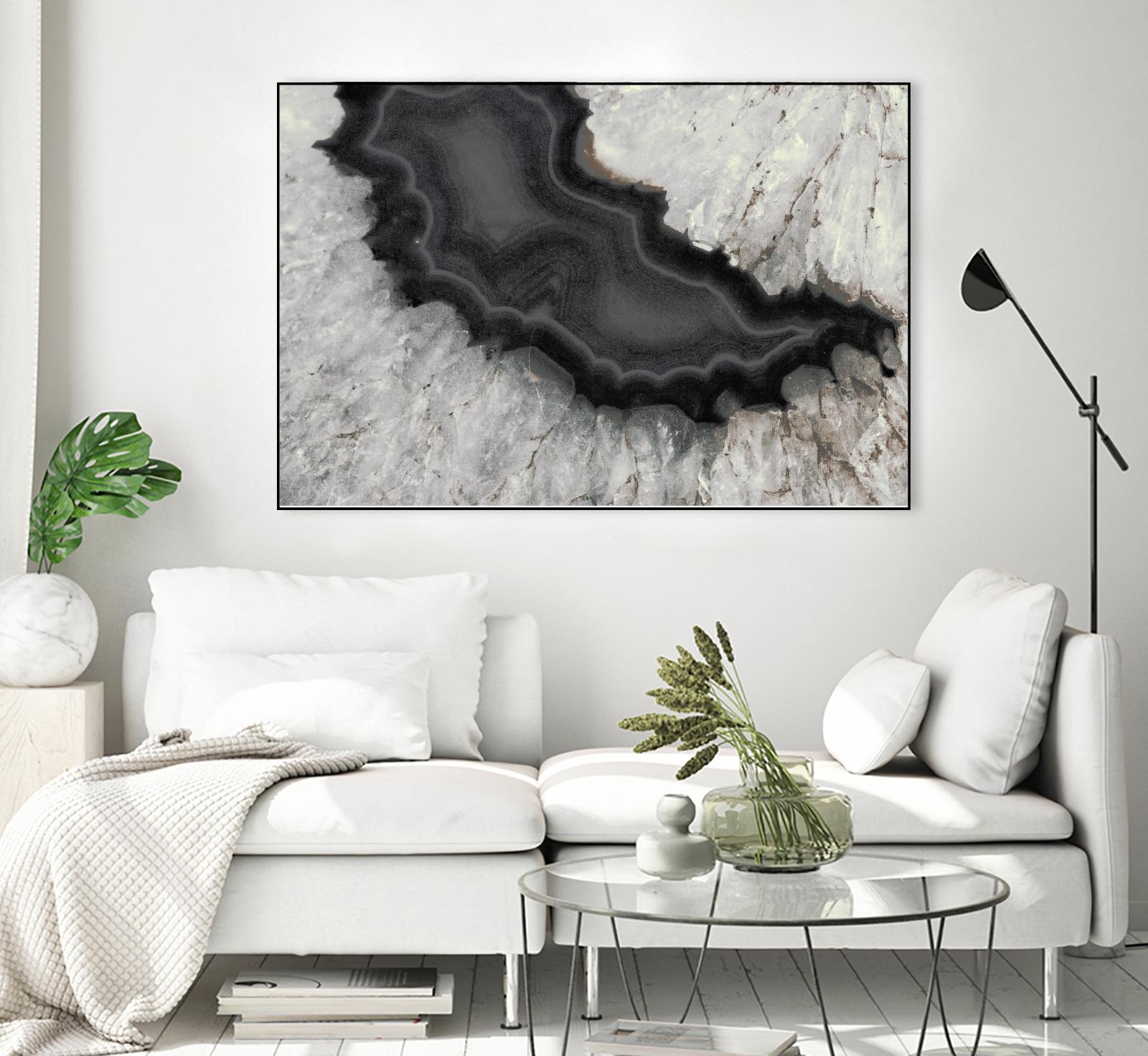 Dark Watercolor Agate Square by Susan Bryant on GIANT ART - abstract photography