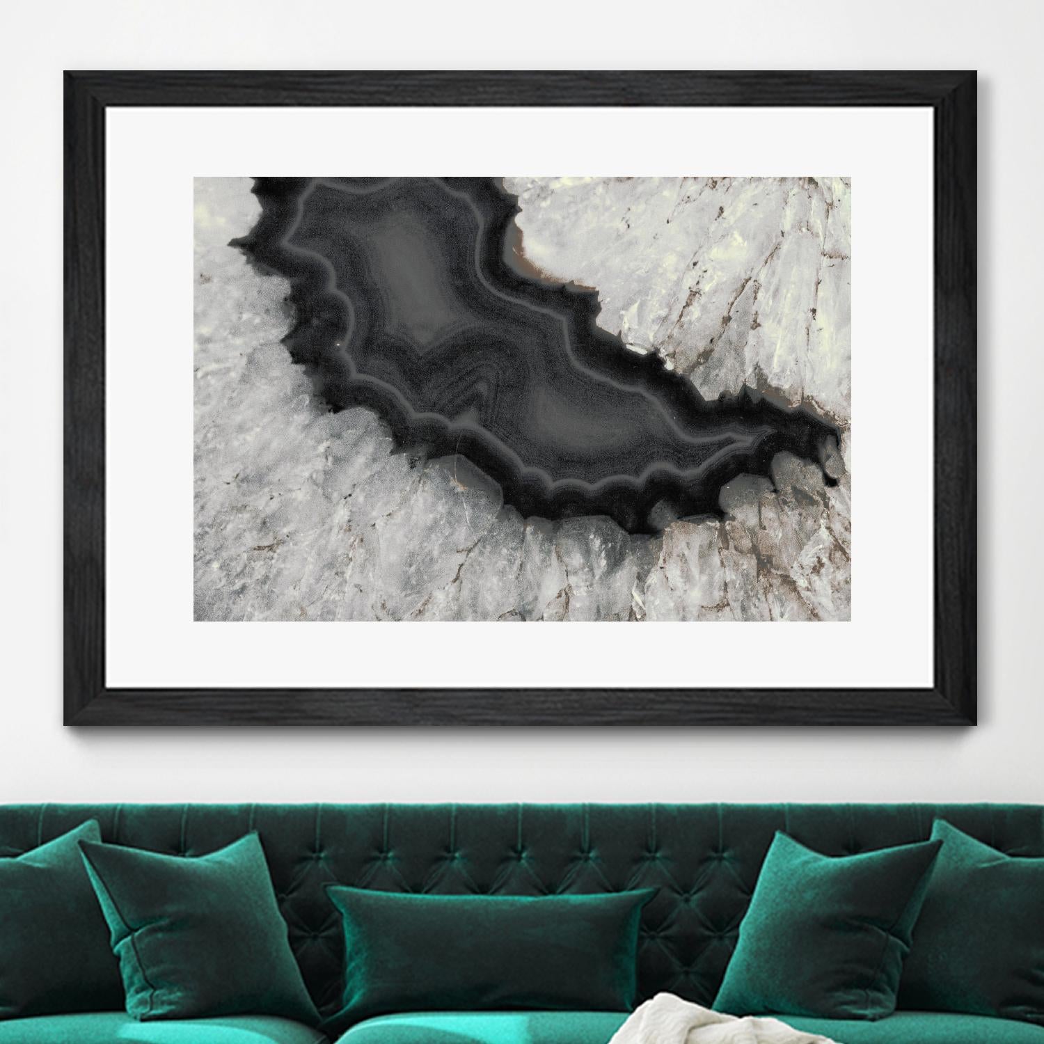 Dark Watercolor Agate Square by Susan Bryant on GIANT ART - abstract photography