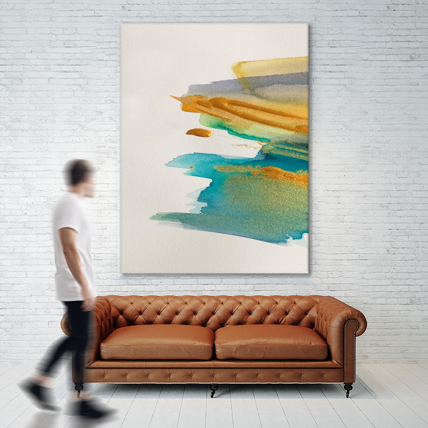 Amber Gold Vertical I by Lanie Loreth on GIANT ART - gold abstract