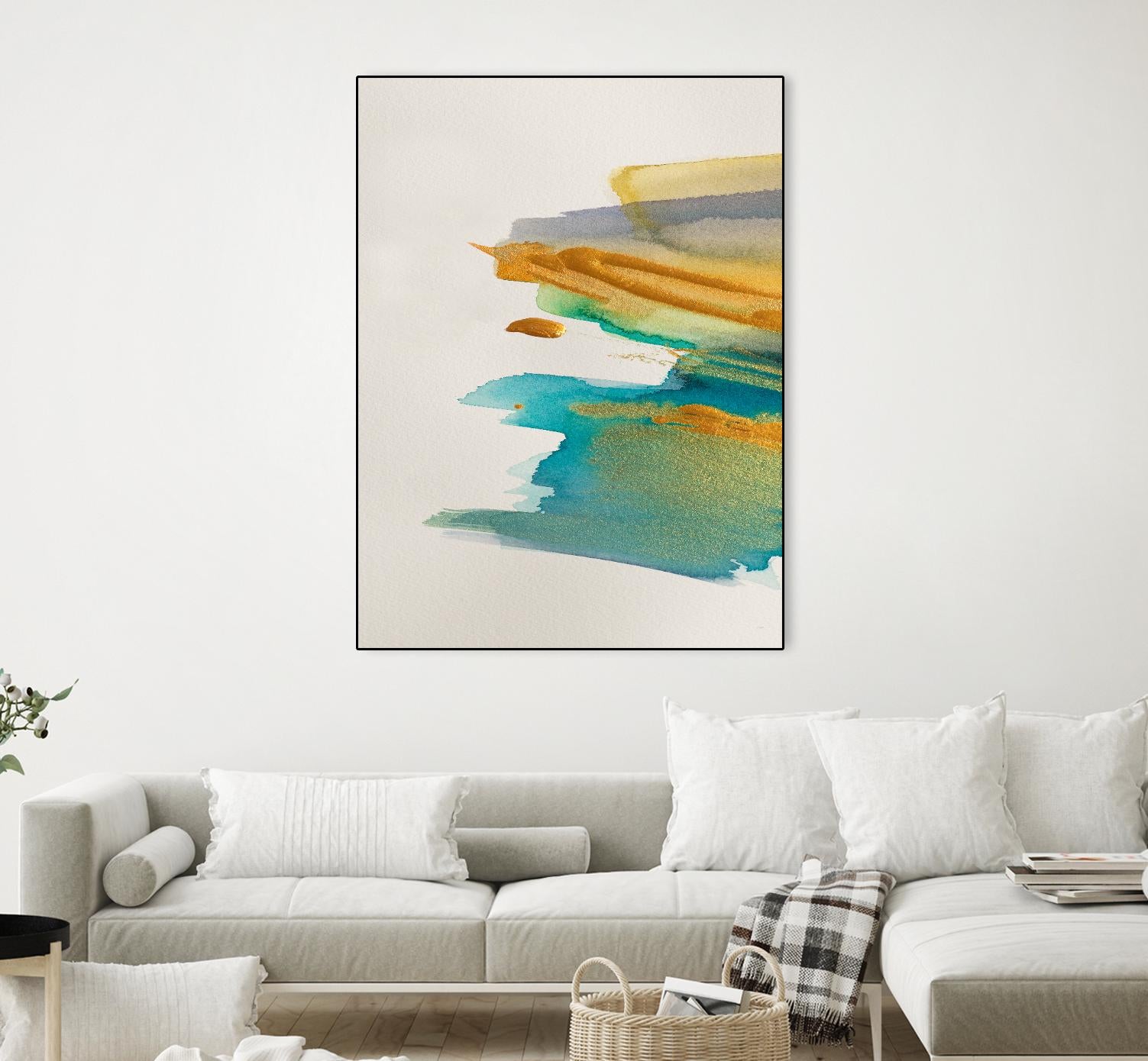 Amber Gold Vertical I by Lanie Loreth on GIANT ART - gold abstract