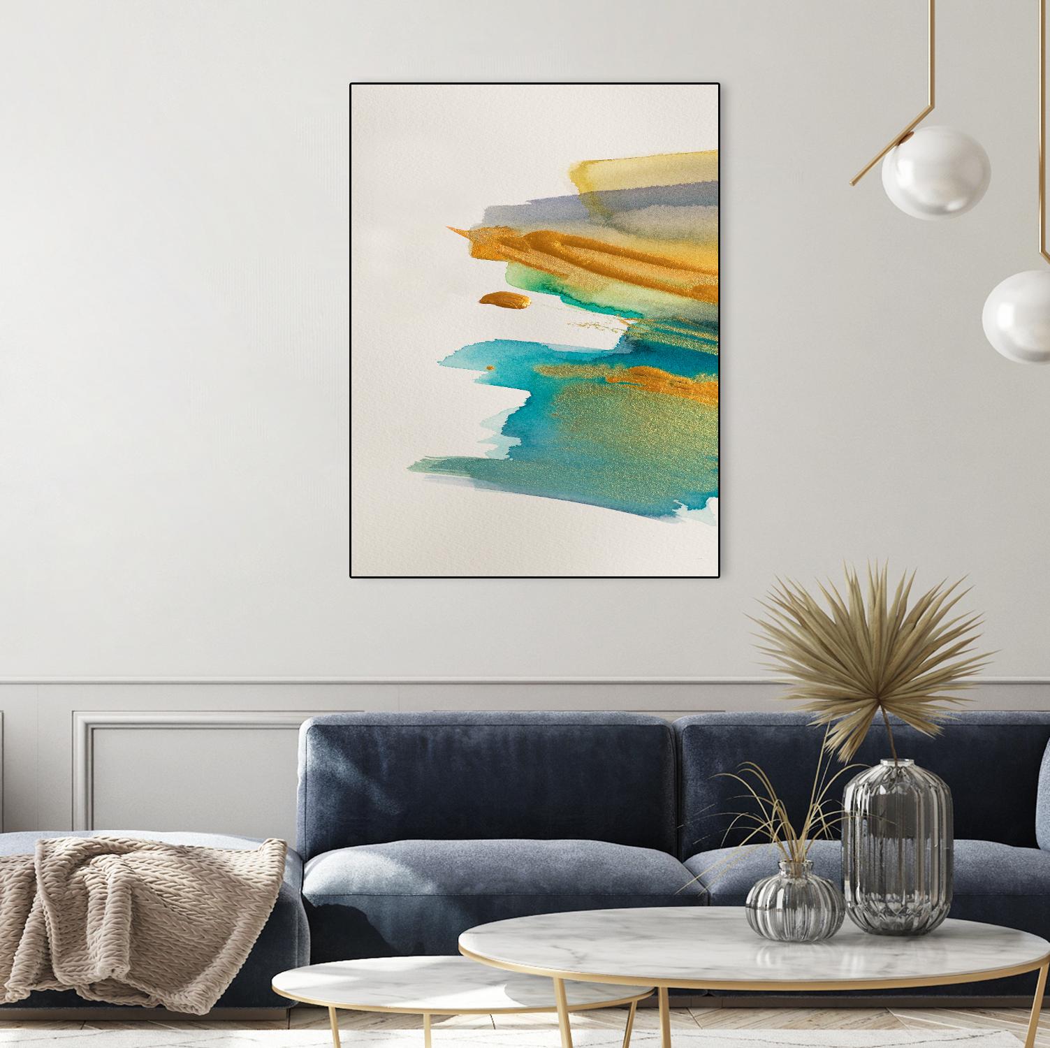 Amber Gold Vertical I by Lanie Loreth on GIANT ART - gold abstract