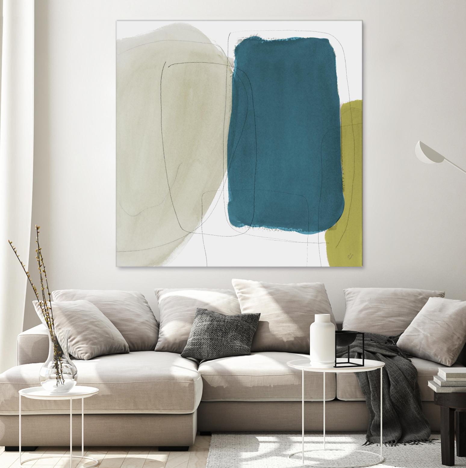 Beige And Navy Abstract by Lanie Loreth on GIANT ART - abstract