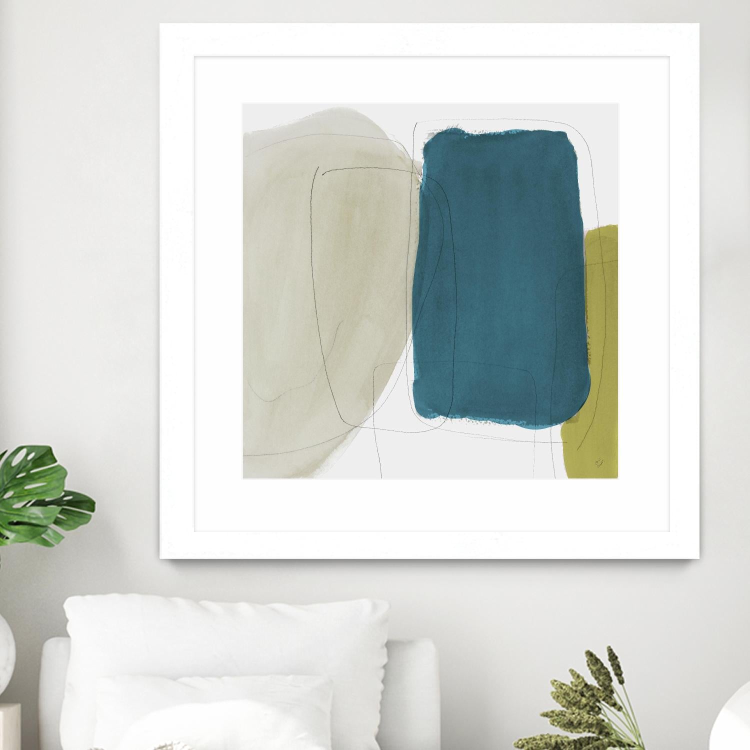 Beige And Navy Abstract by Lanie Loreth on GIANT ART - abstract
