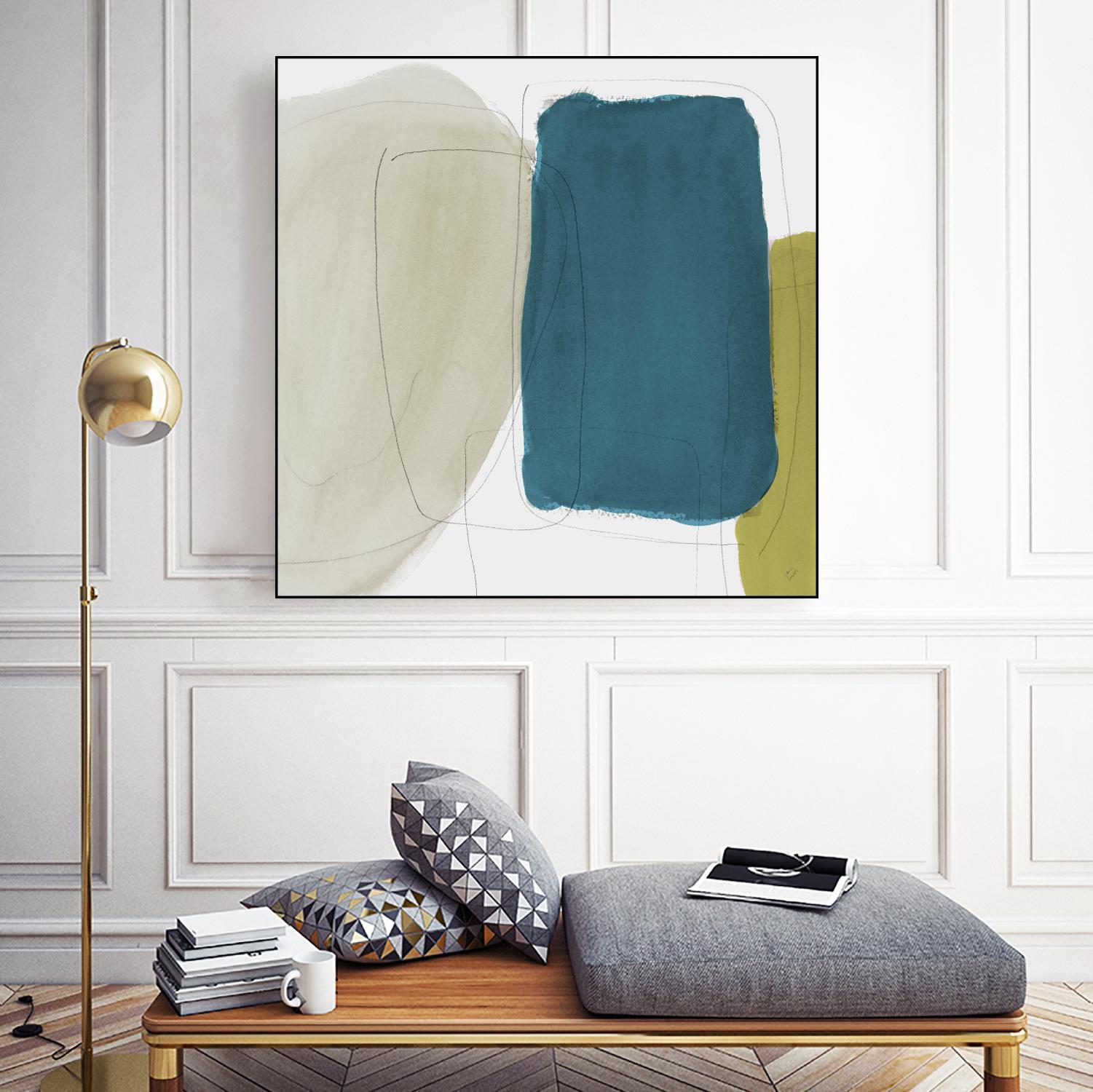 Beige And Navy Abstract by Lanie Loreth on GIANT ART - abstract