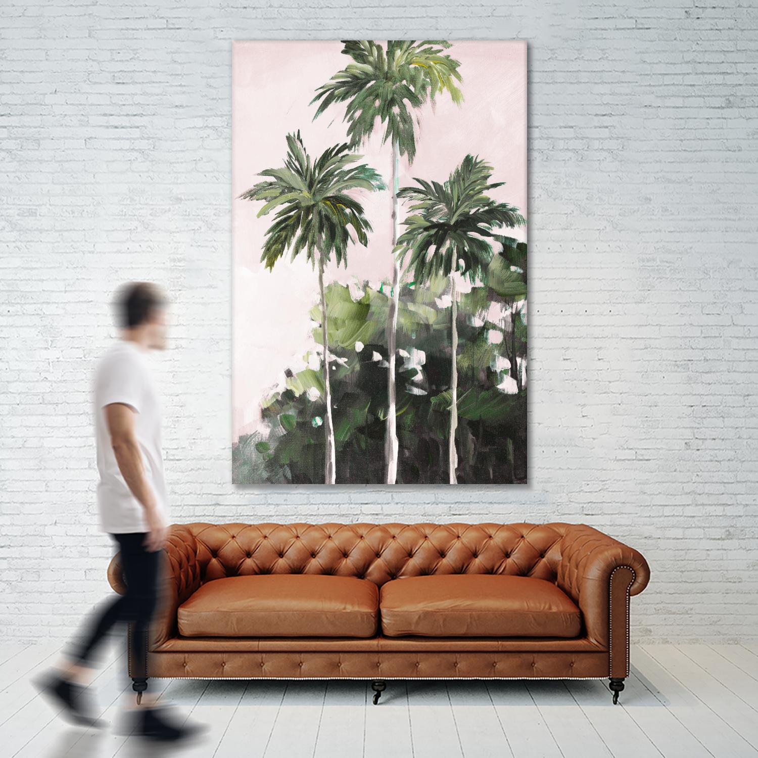 Palms Under A Pink Sky by Jane Slivka on GIANT ART - palms coastal