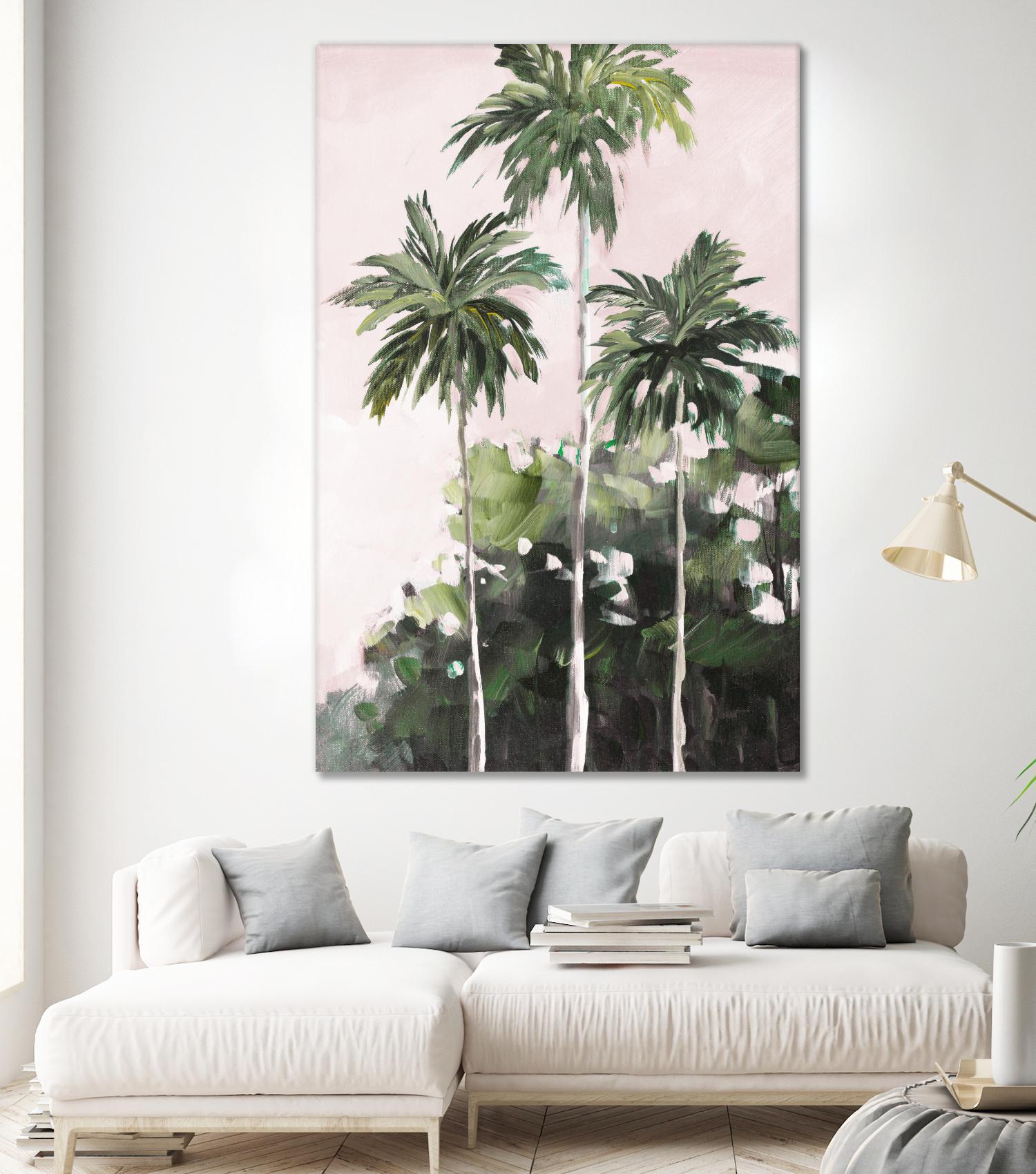 Palms Under A Pink Sky by Jane Slivka on GIANT ART - palms coastal