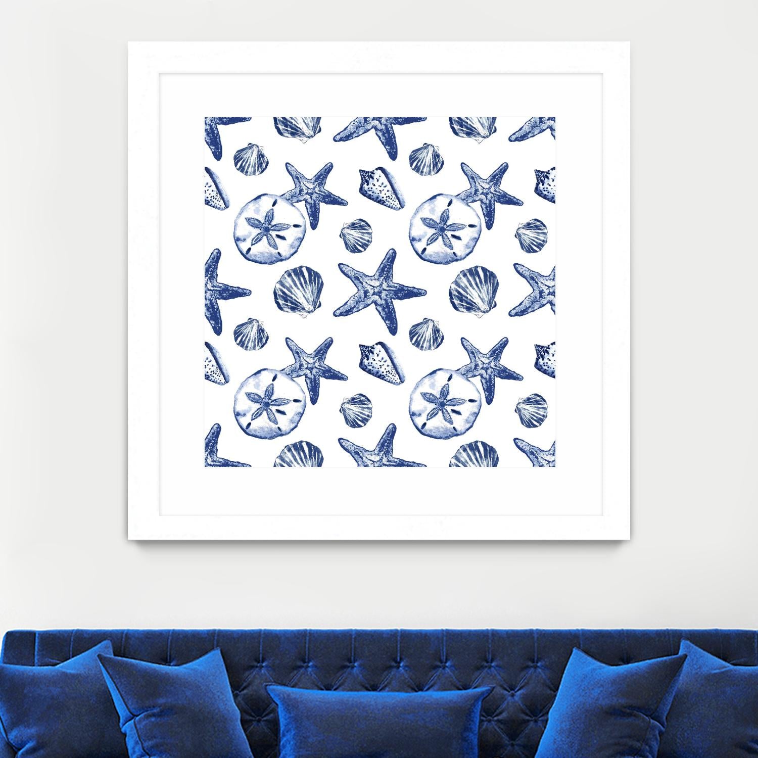 Deep Ocean Treasures White Pattern by Janice Gaynor on GIANT ART - coastal pattern