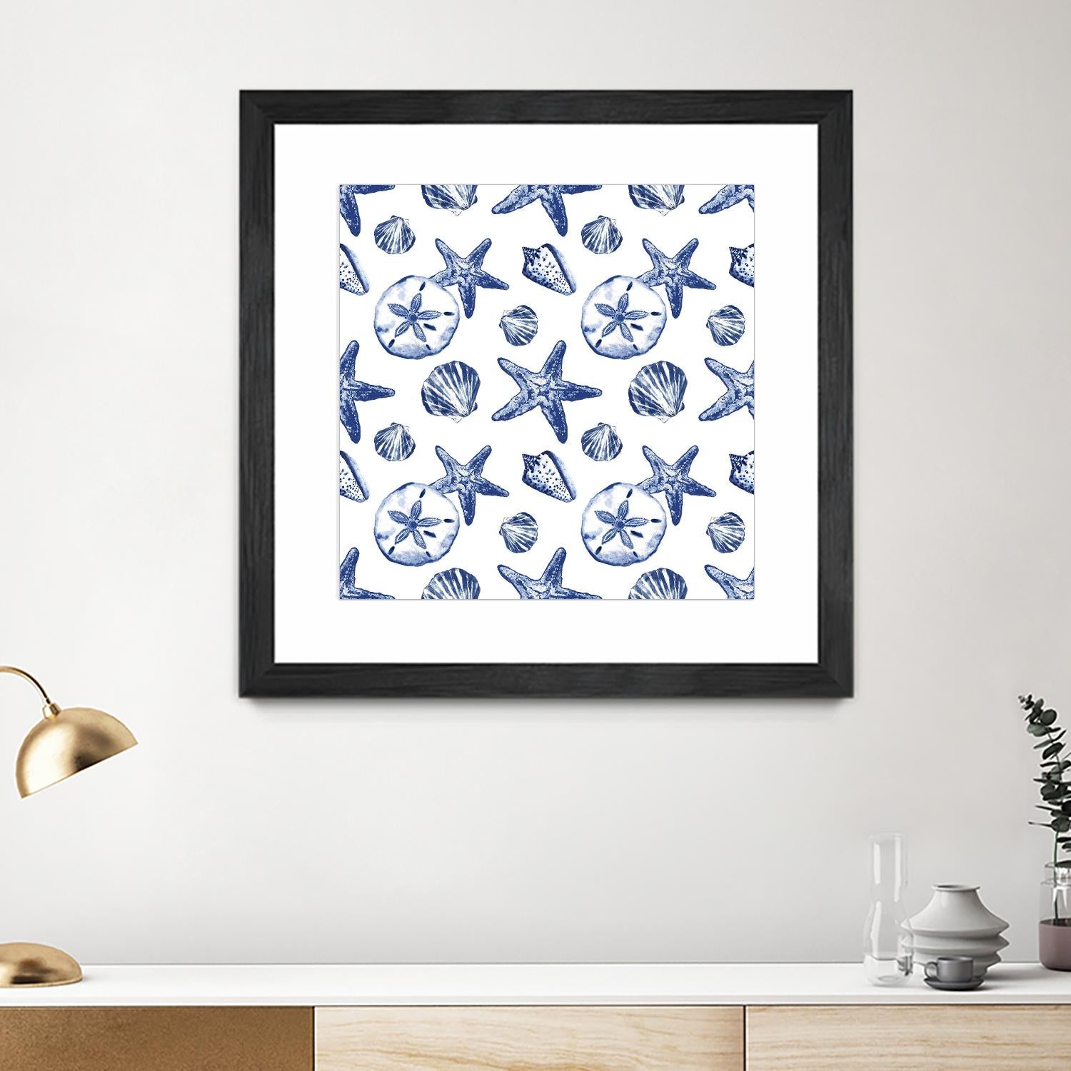 Deep Ocean Treasures White Pattern by Janice Gaynor on GIANT ART - coastal pattern