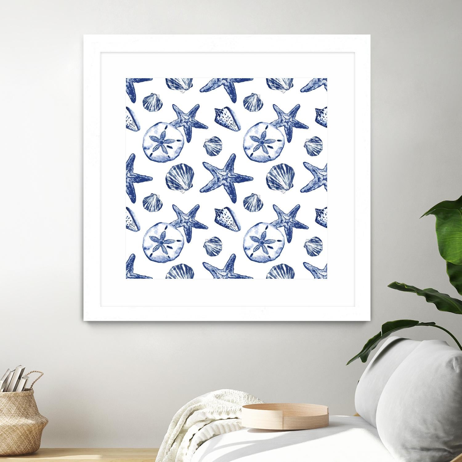 Deep Ocean Treasures White Pattern by Janice Gaynor on GIANT ART - coastal pattern