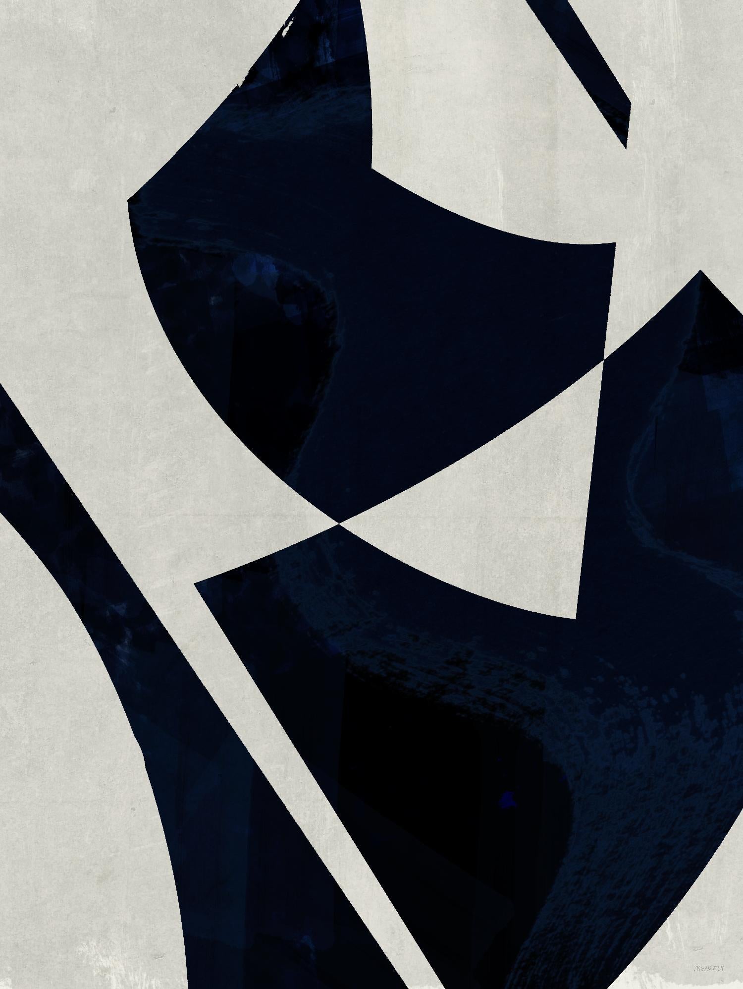 Black Machine I by Dan Meneely on GIANT ART - blue shapes