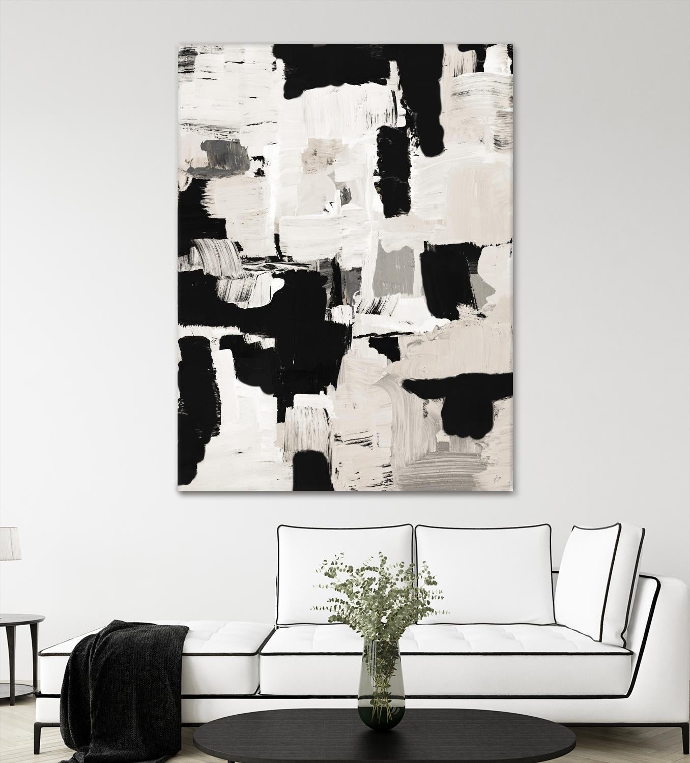 Night Peace Abstract by Lanie Loreth on GIANT ART - beige black & white white