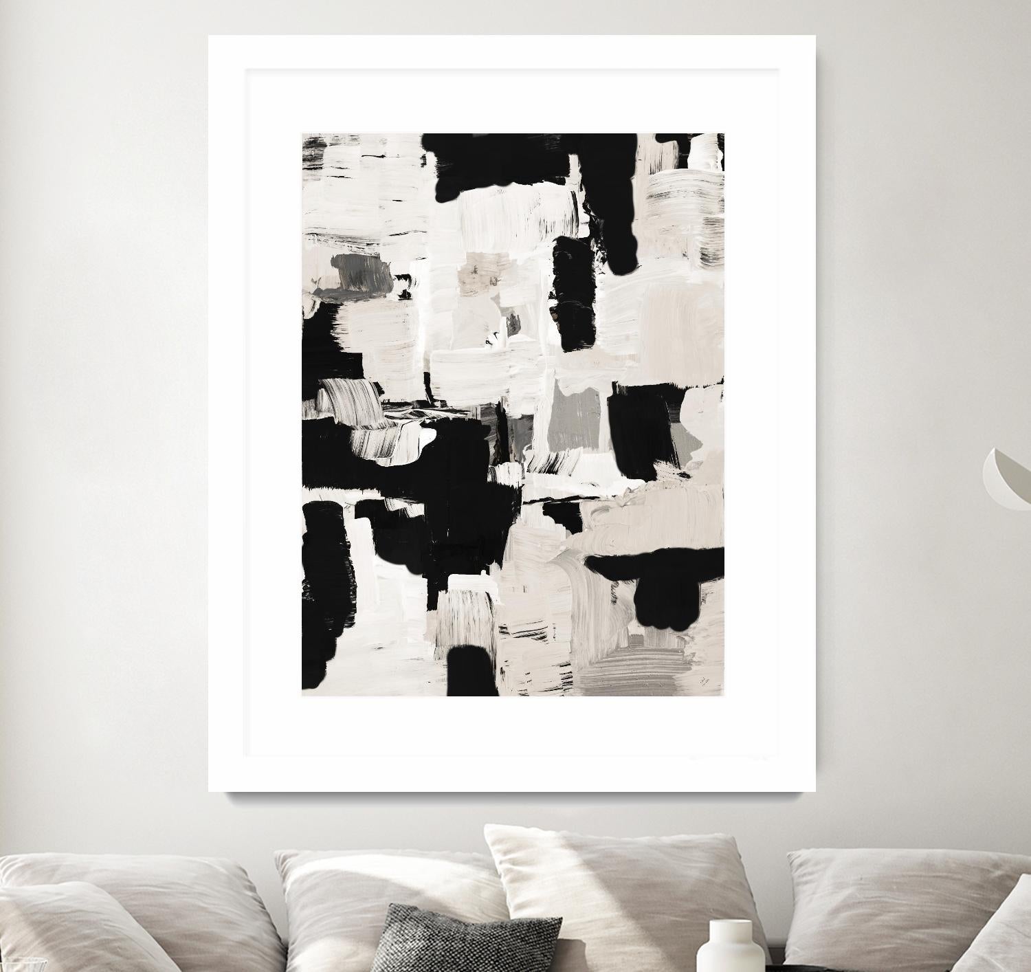 Night Peace Abstract by Lanie Loreth on GIANT ART - beige black & white white