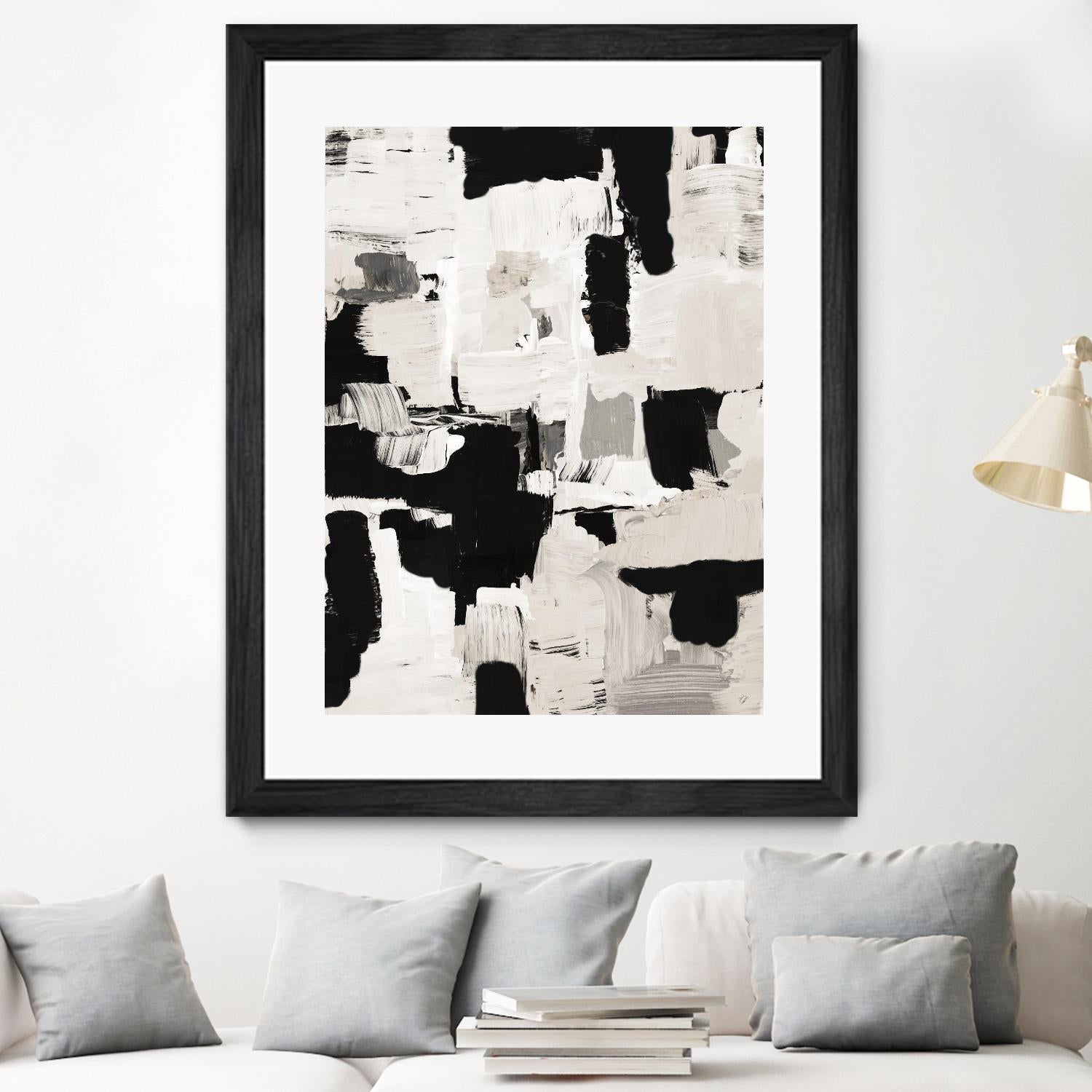 Night Peace Abstract by Lanie Loreth on GIANT ART - beige black & white white