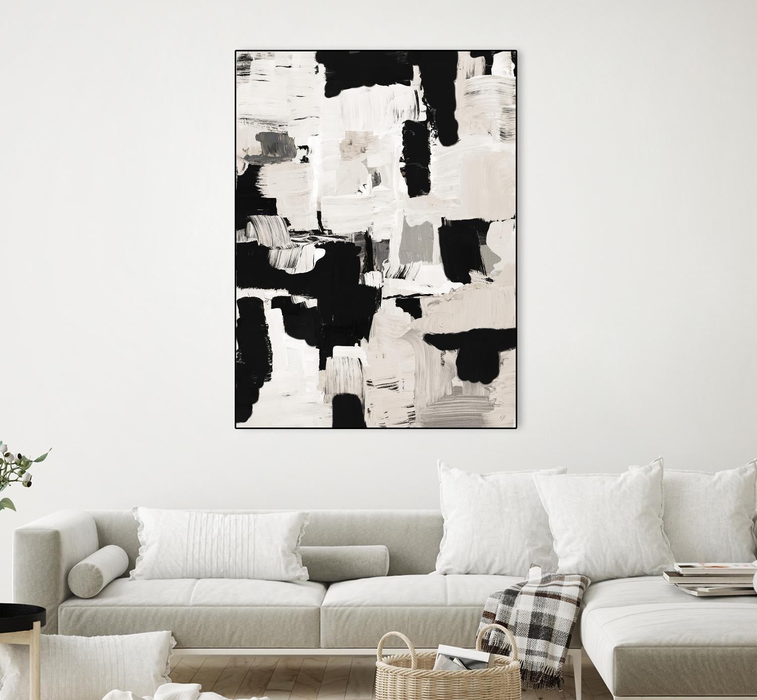 Night Peace Abstract by Lanie Loreth on GIANT ART - beige black & white white