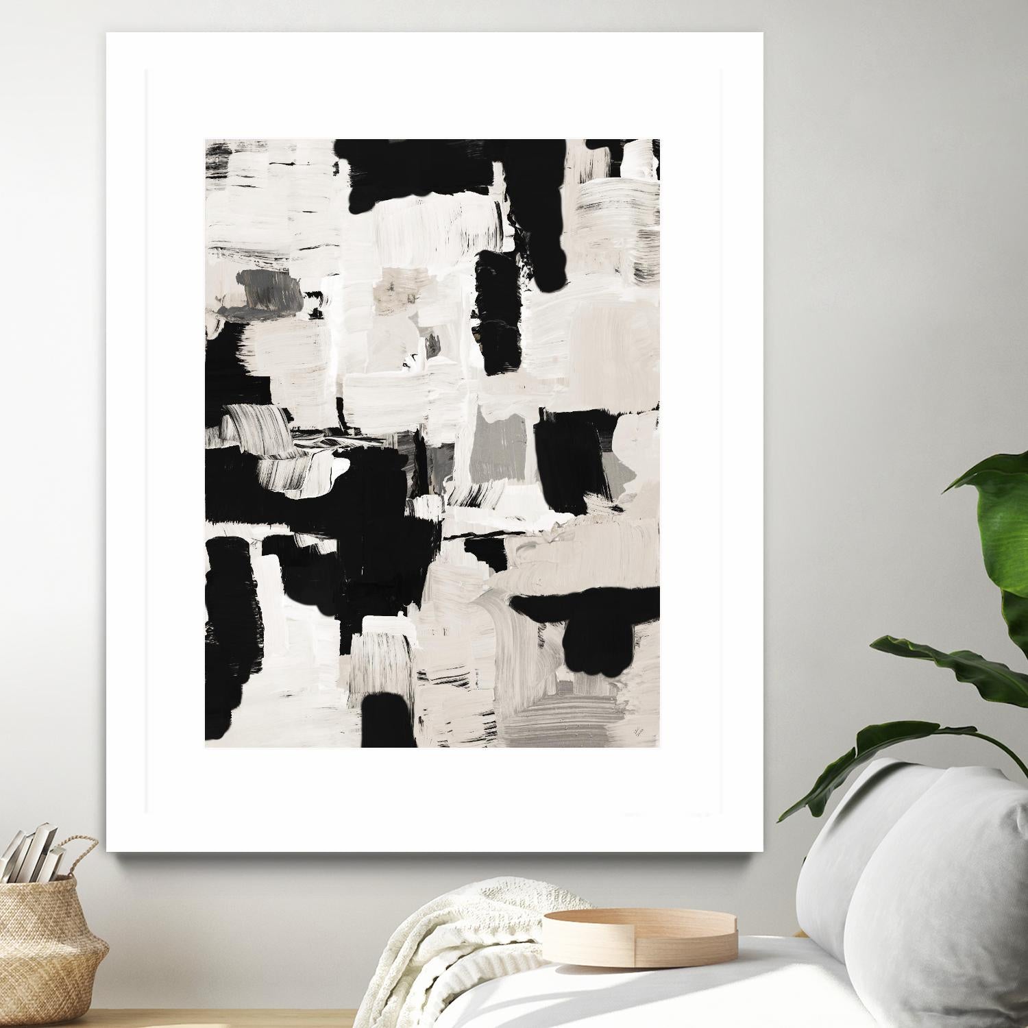 Night Peace Abstract by Lanie Loreth on GIANT ART - beige black & white white