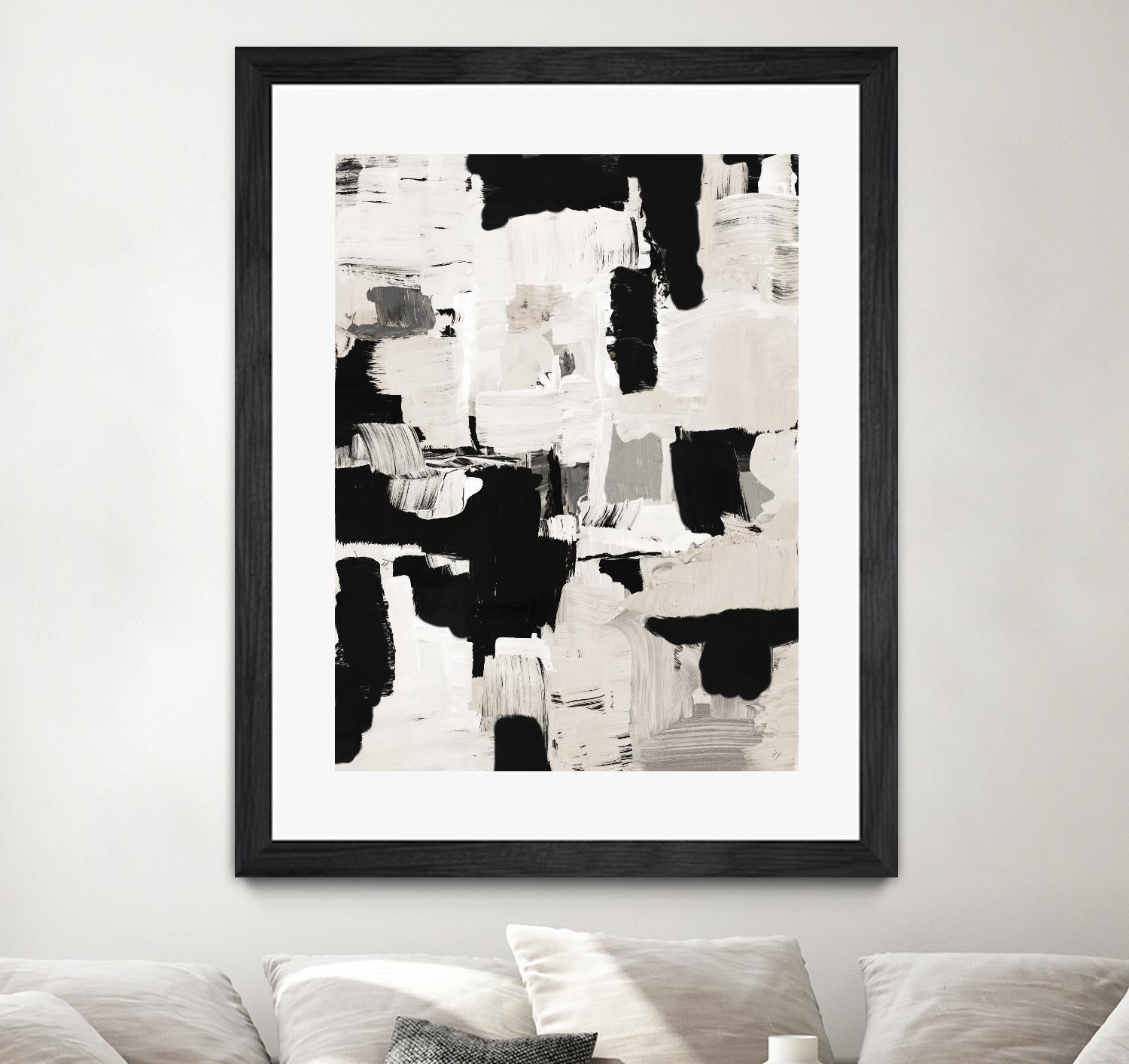 Night Peace Abstract by Lanie Loreth on GIANT ART - beige black & white white
