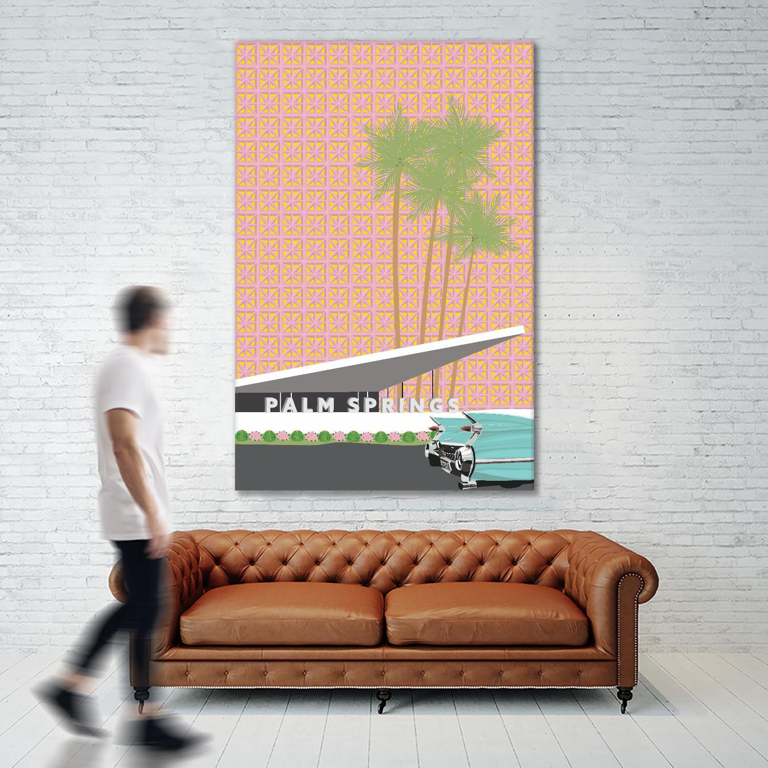 Palm Springs With Convertible by Jen Bucheli on GIANT ART - travel decorative