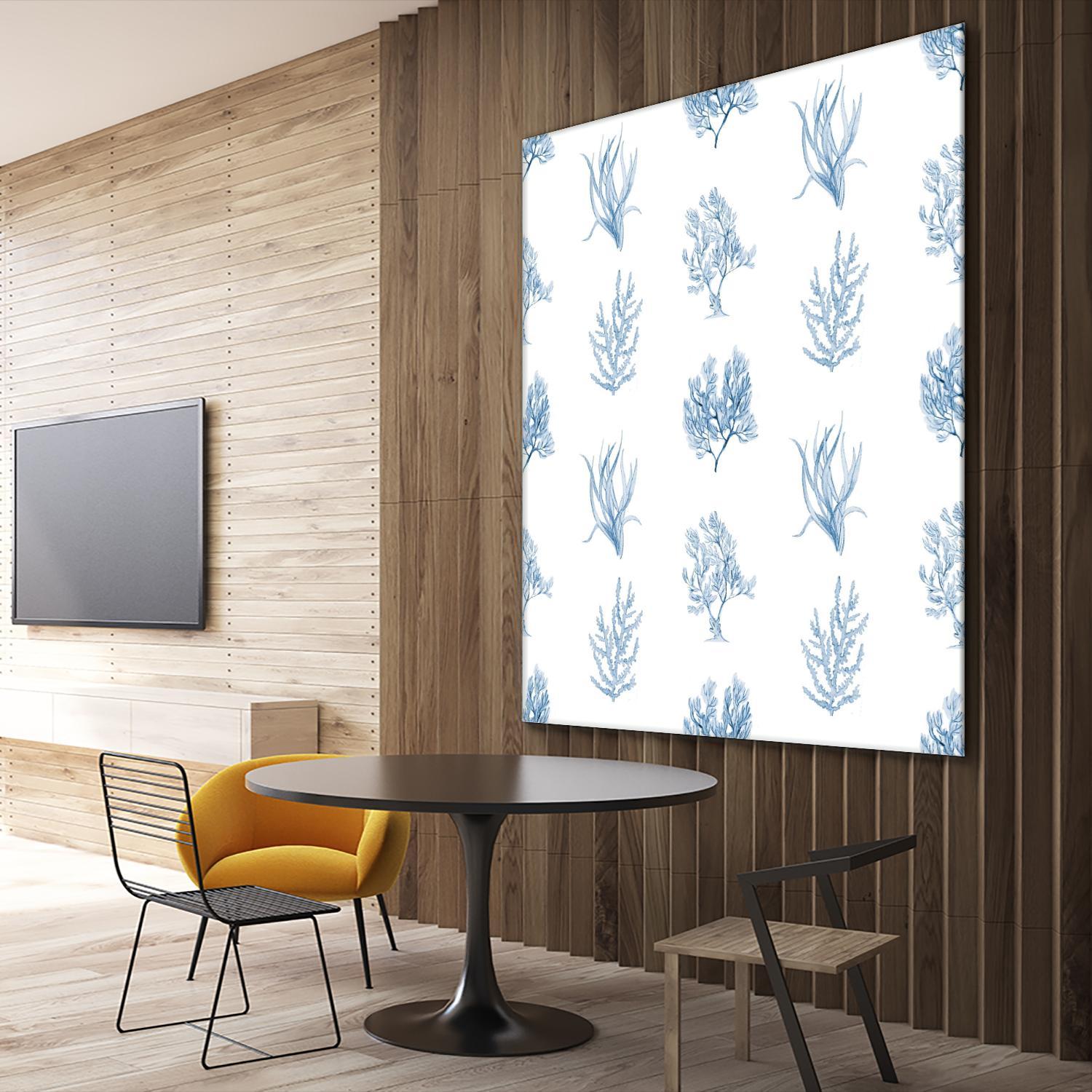 Blue Seagrass Pattern by Lanie Loreth on GIANT ART - coastal pattern
