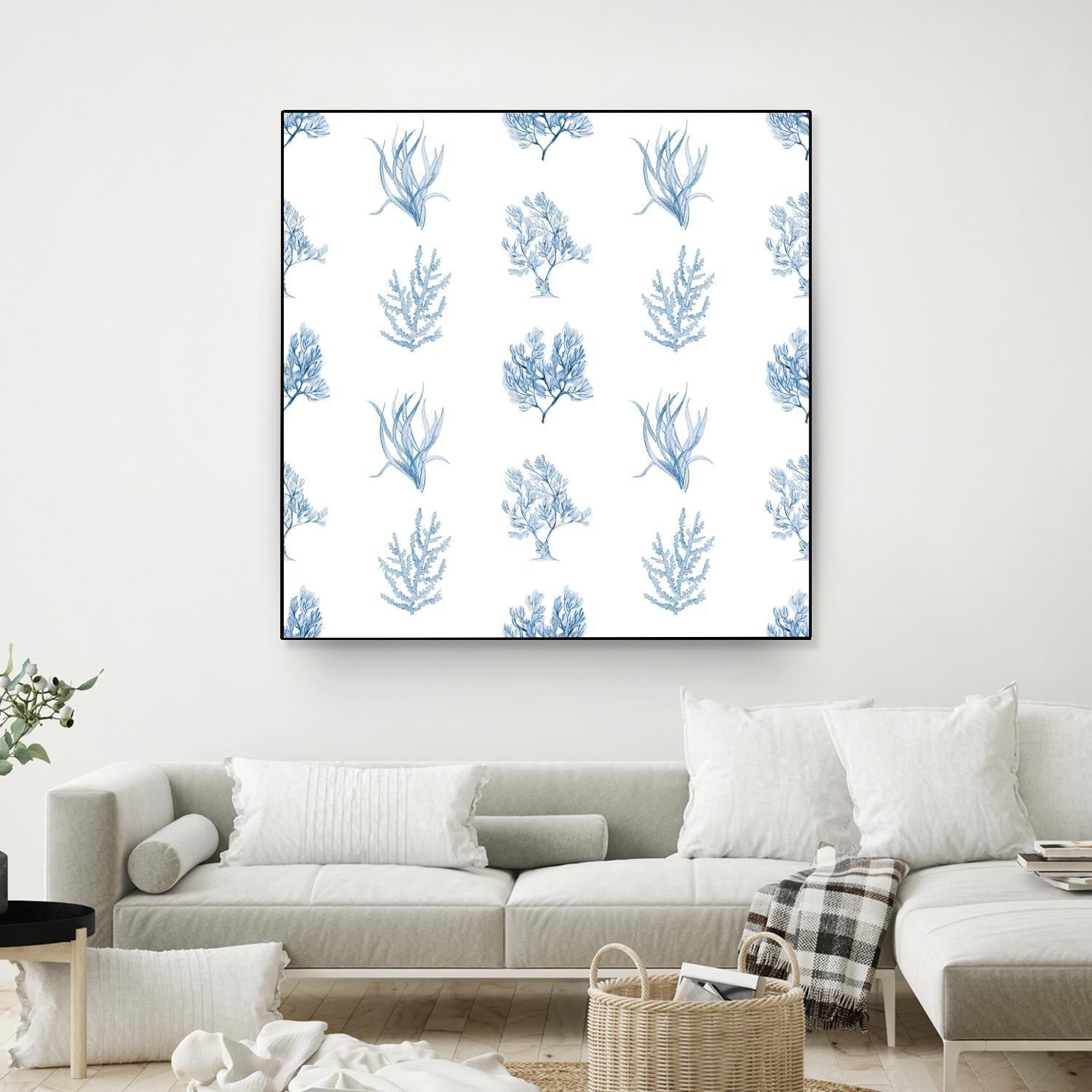 Blue Seagrass Pattern by Lanie Loreth on GIANT ART - coastal pattern