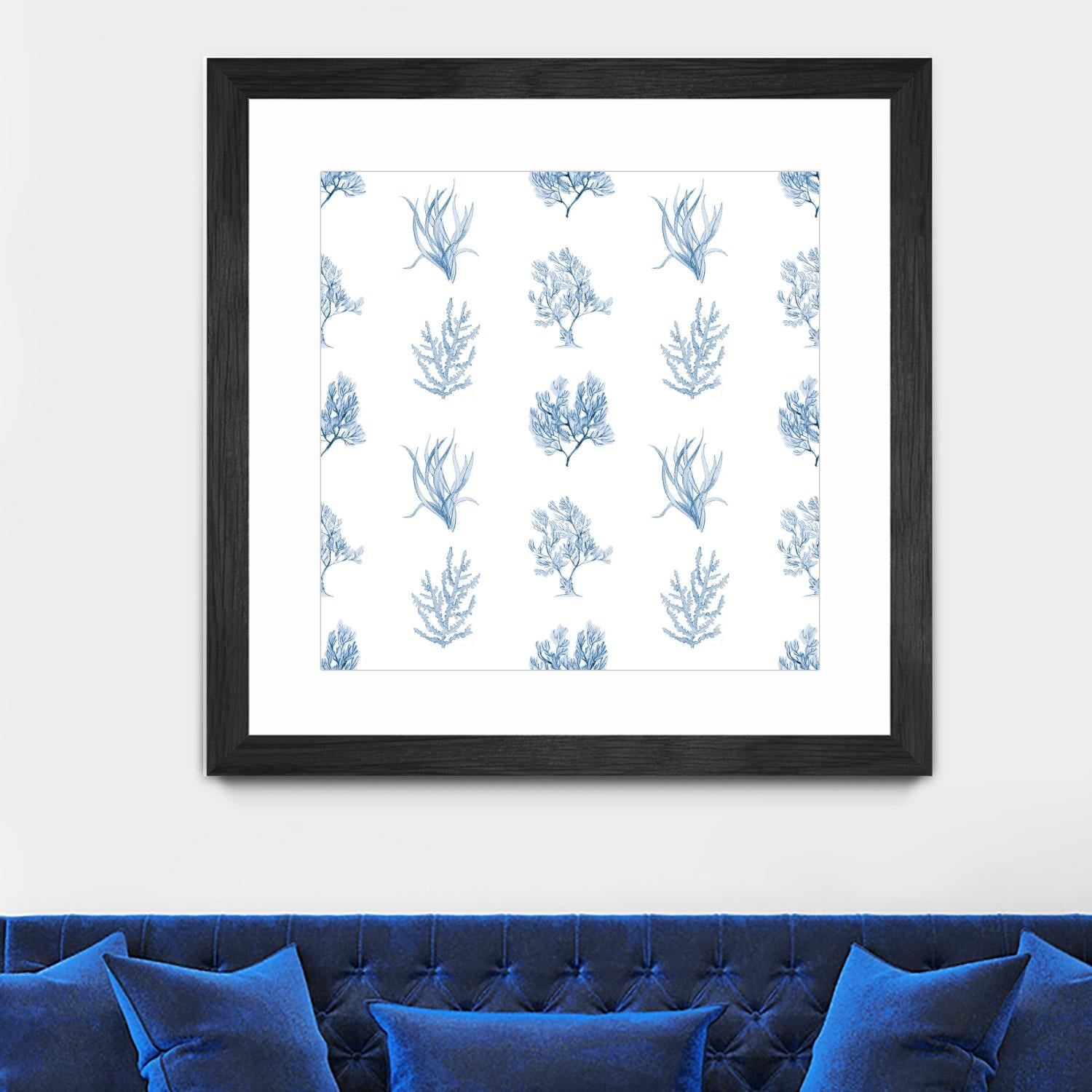 Blue Seagrass Pattern by Lanie Loreth on GIANT ART - coastal pattern