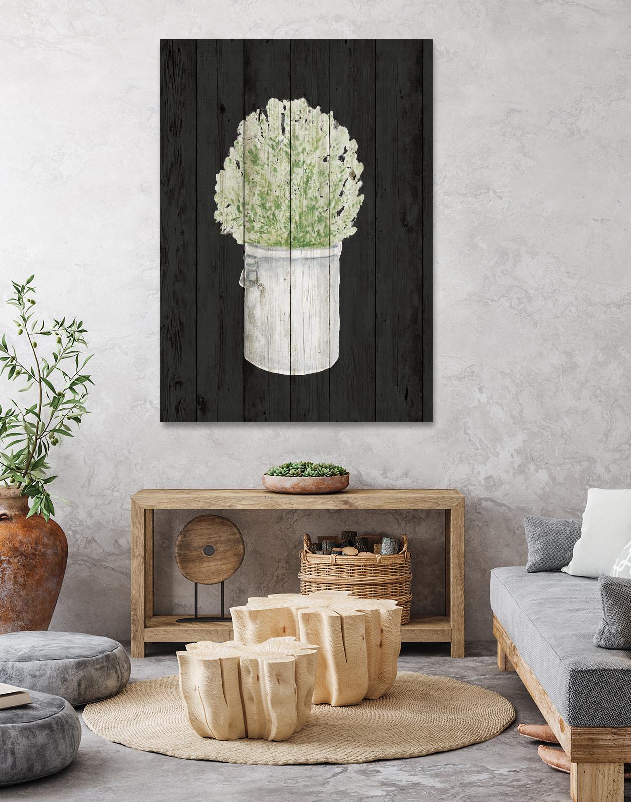 Herbs on Black Wood II by Janice Gaynor on GIANT ART - farm