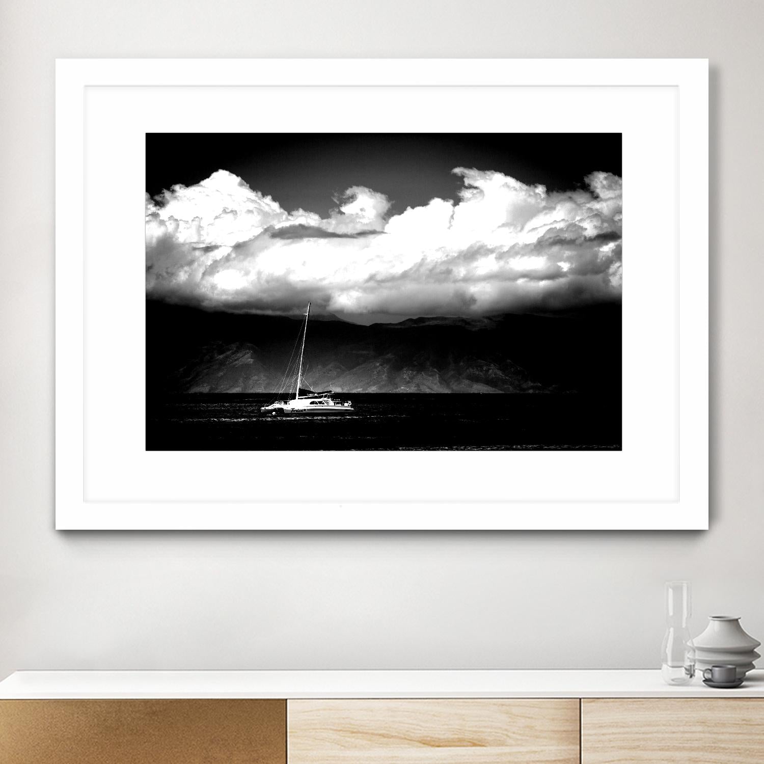 Cotton Skies by Aaron Matheson on GIANT ART - white nautical